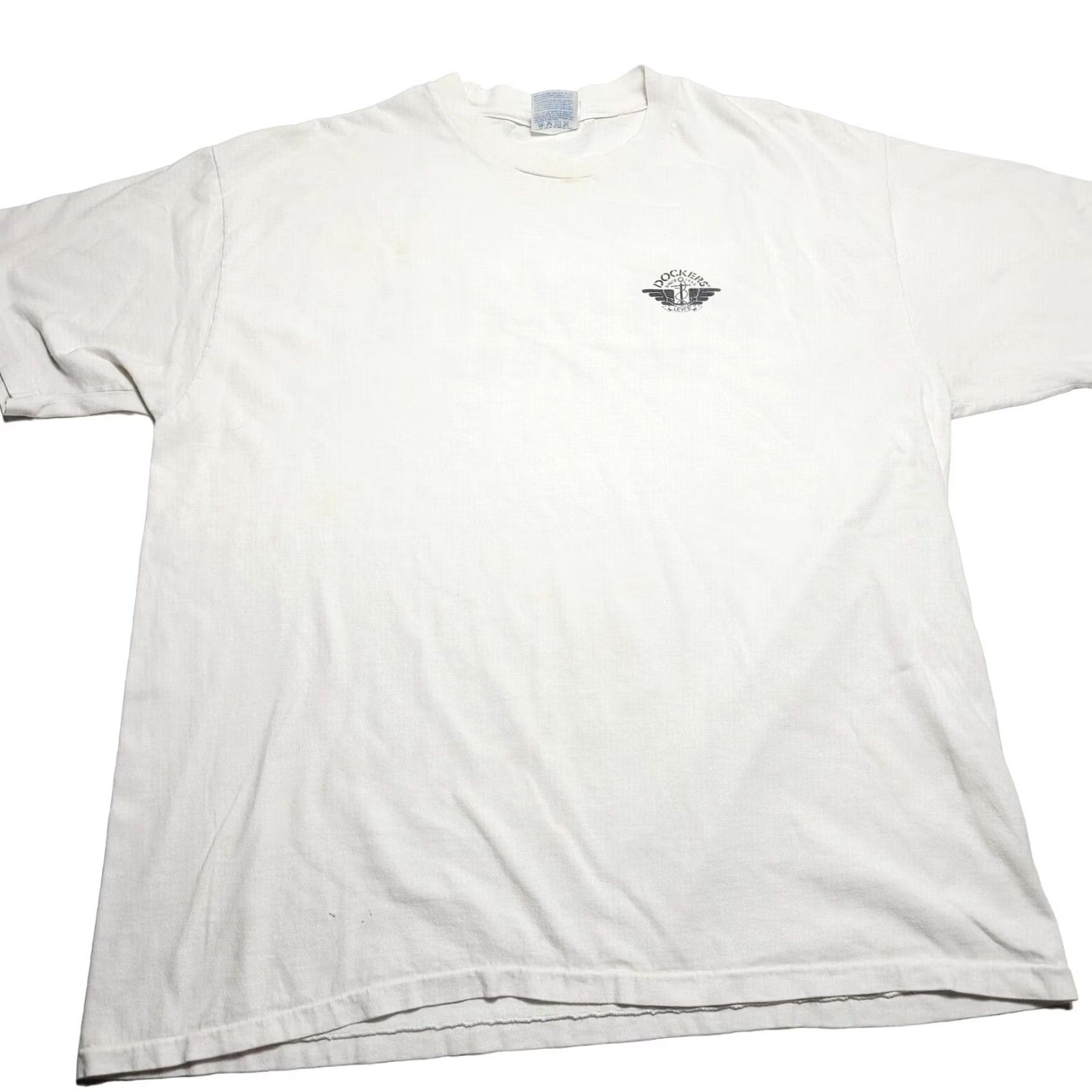 Hanes VINTAGE Dockers Khakis Promo T-Shirt Hanes Size XL White Crew Neck Short Sleeve Cotton Men United States USA Solid T-Shirt Mens Size US XL / EU 56 / 4 - 3 Thumbnail