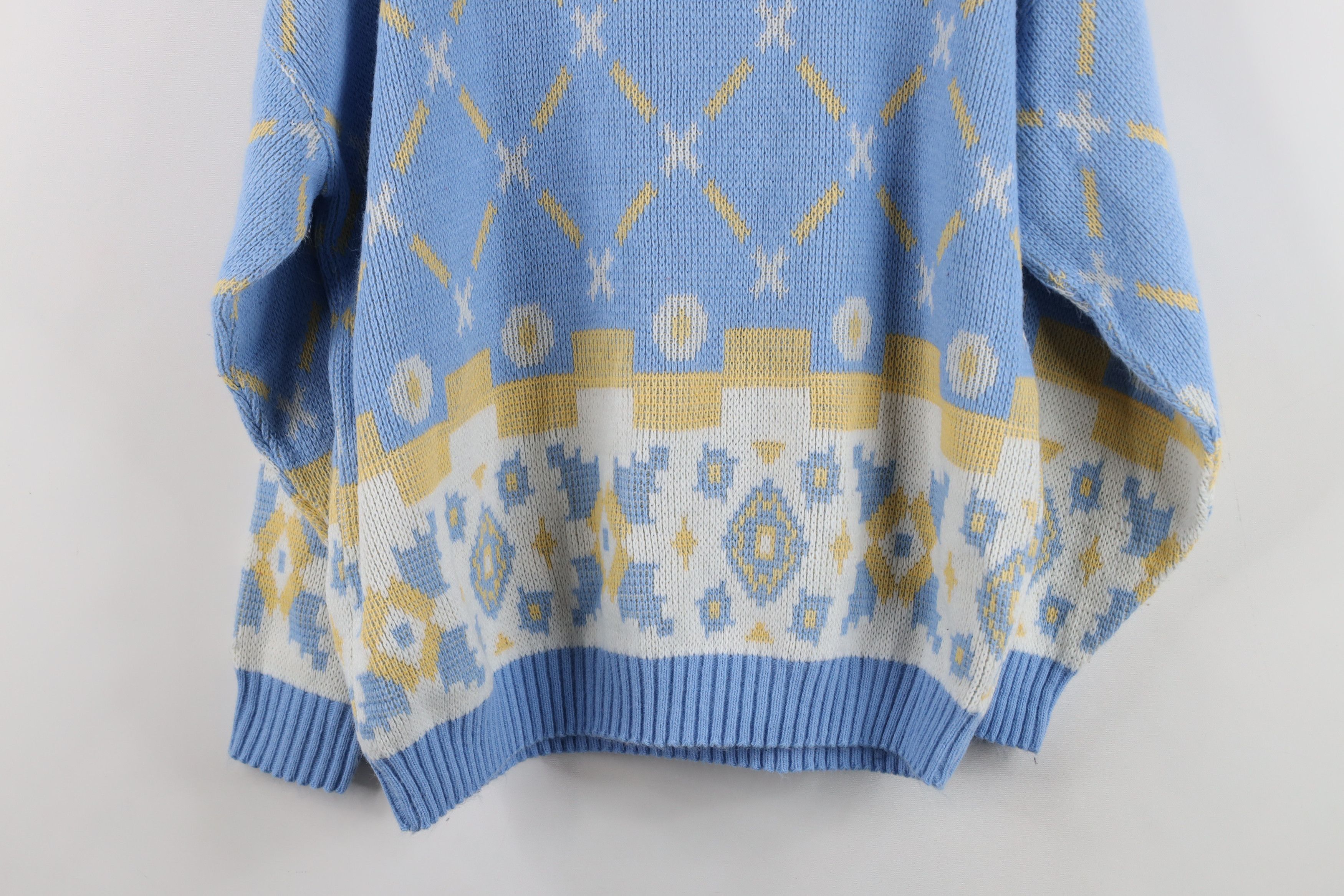 Vintage Vintage 90s Streetwear Fair Isle Knit Crewneck Sweater USA Size L / US 10 / IT 46 - 12 Thumbnail