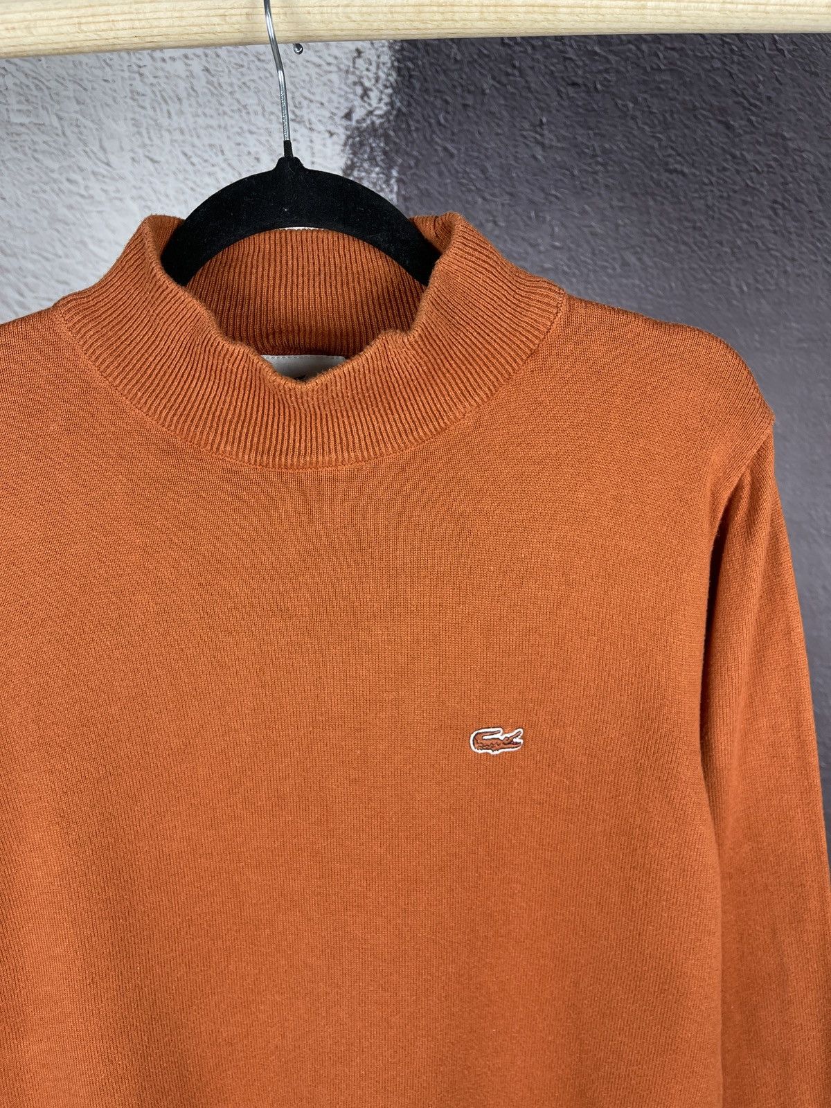 Lacoste × Vintage Lacoste vintage high neck brick colour sweater Size US M / EU 48-50 / 2 - 6 Thumbnail
