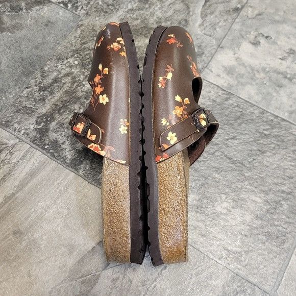 Birkenstock Birkenstock Birki's Maria Brown Autumn Floral Clogs HTF RARE Size US 5 / IT 35 - 5 Thumbnail
