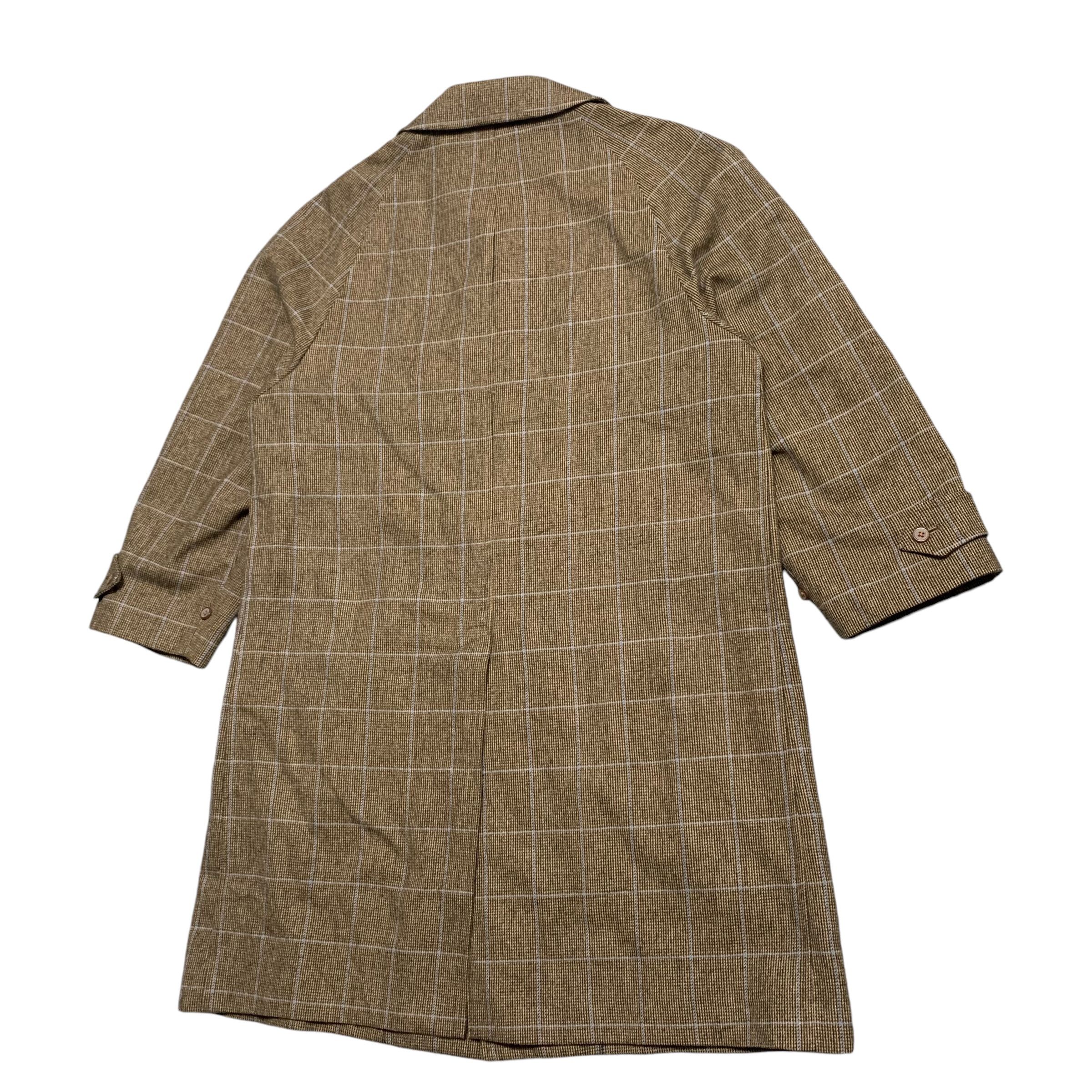Burberry Vintage 80s Burberrys Checkered Wool Coat Size US L / EU 52-54 / 3 - 8 Thumbnail