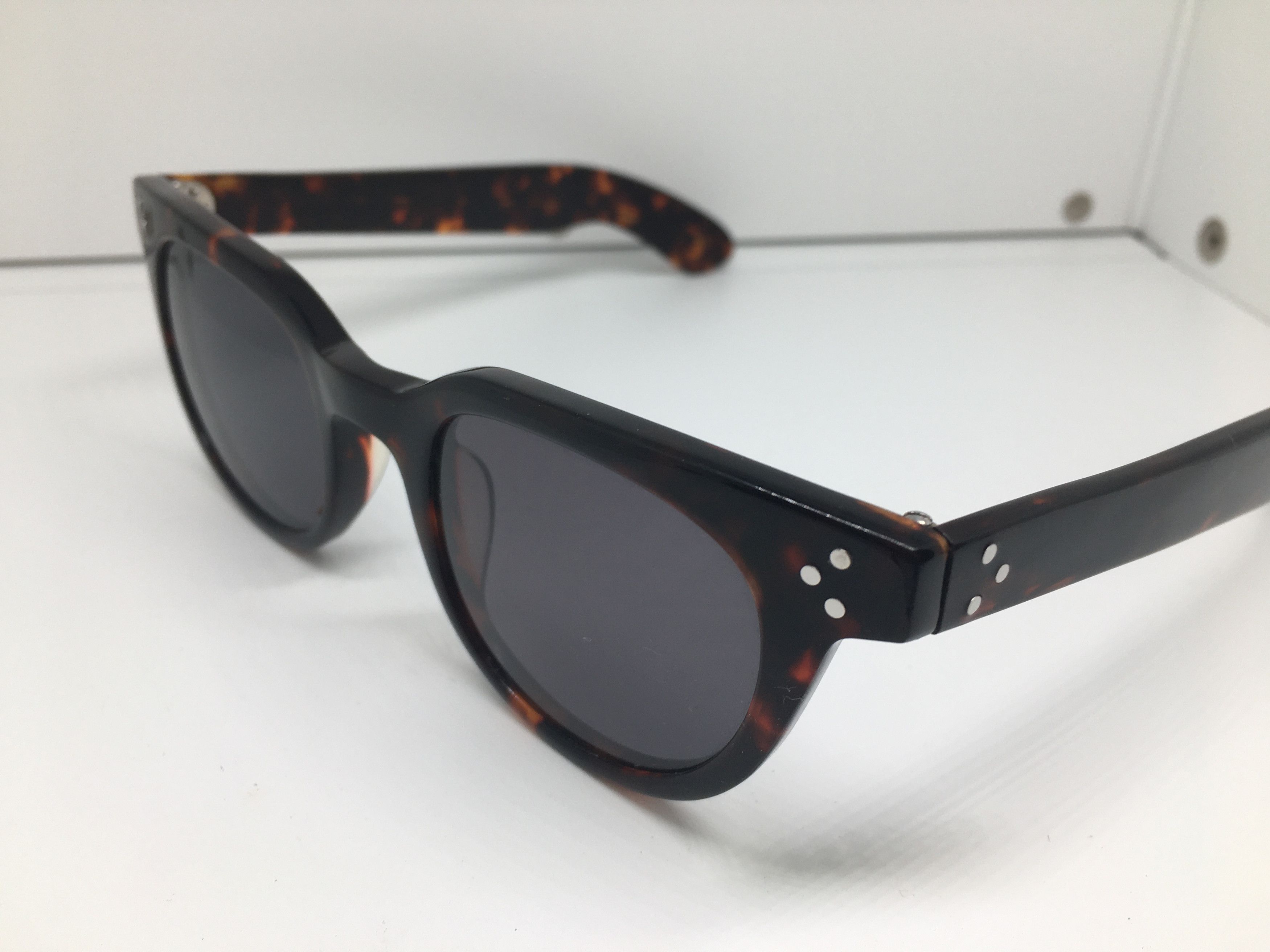 Vintage Handmade Tortoise Acetate Sunglasses Frame Size ONE SIZE - 3 Thumbnail