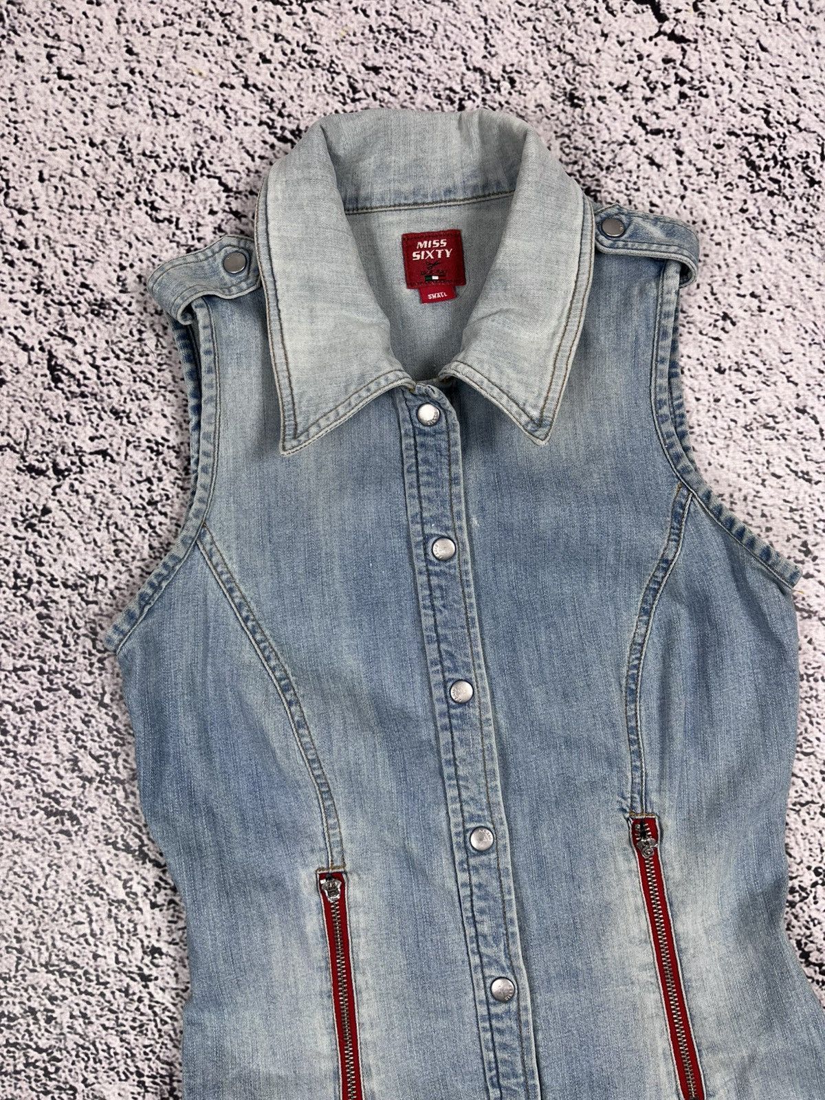 Miss Sixty Vintage Miss Sixty Sleeveless Denim Dress 2000s Size S / US 4 / IT 40 - 3 Thumbnail