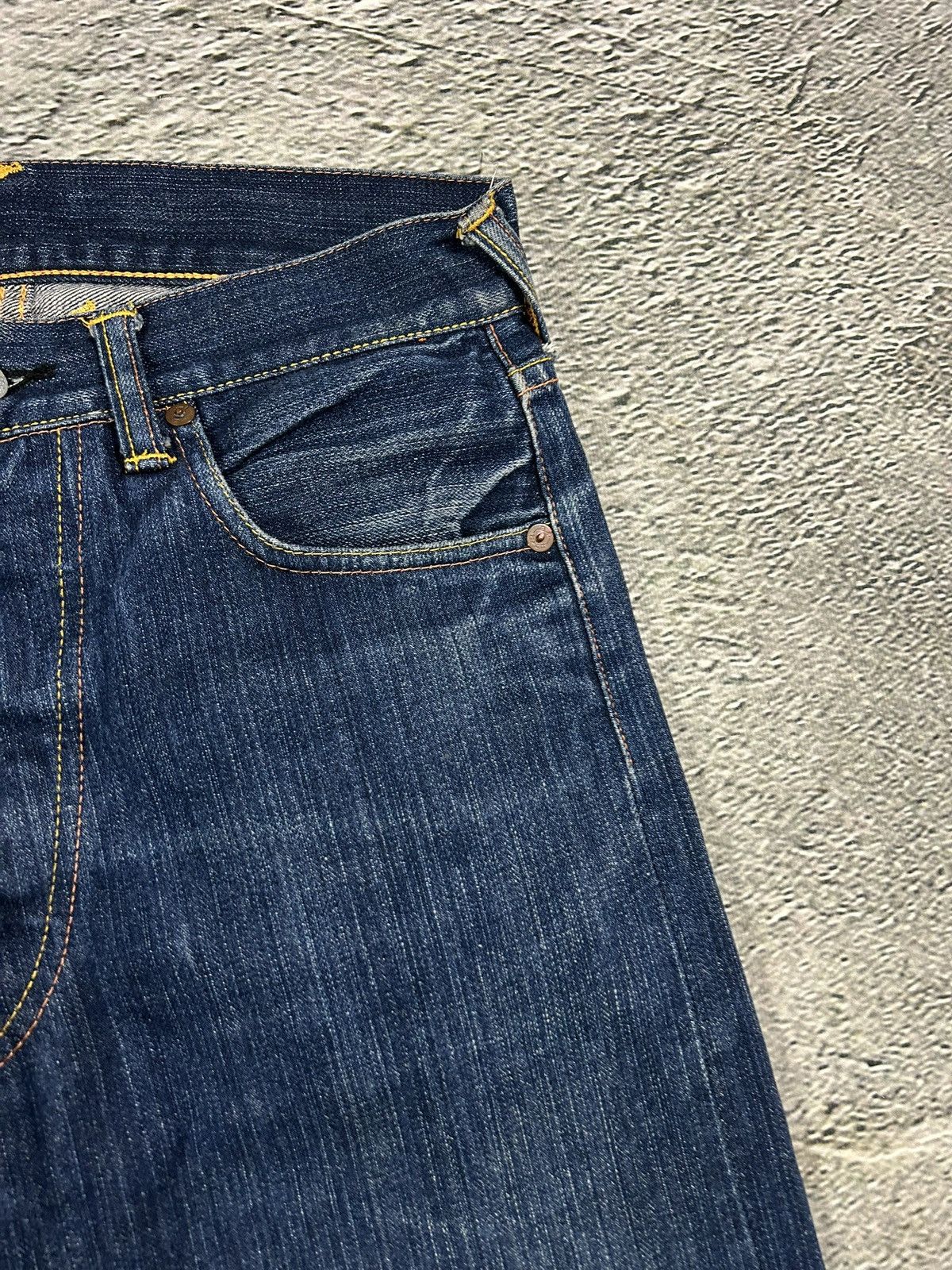 Evisu Evisu jeans daicock vintage selvedge navy big logo white Size 28" / US 6 / IT 42 - 11 Thumbnail
