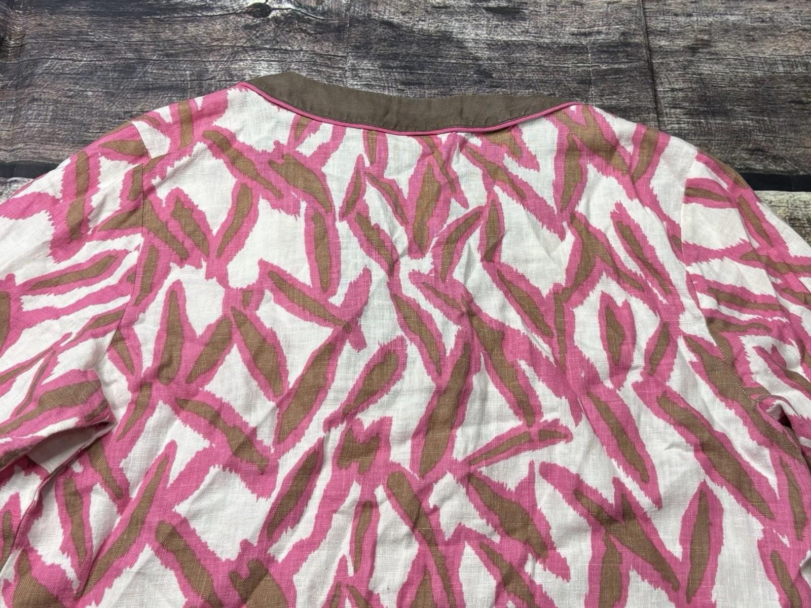 Other JM Collection Top Womens Size 14 Linen Geometric V-Neck Size XL / US 12-14 / IT 48-50 - 6 Thumbnail