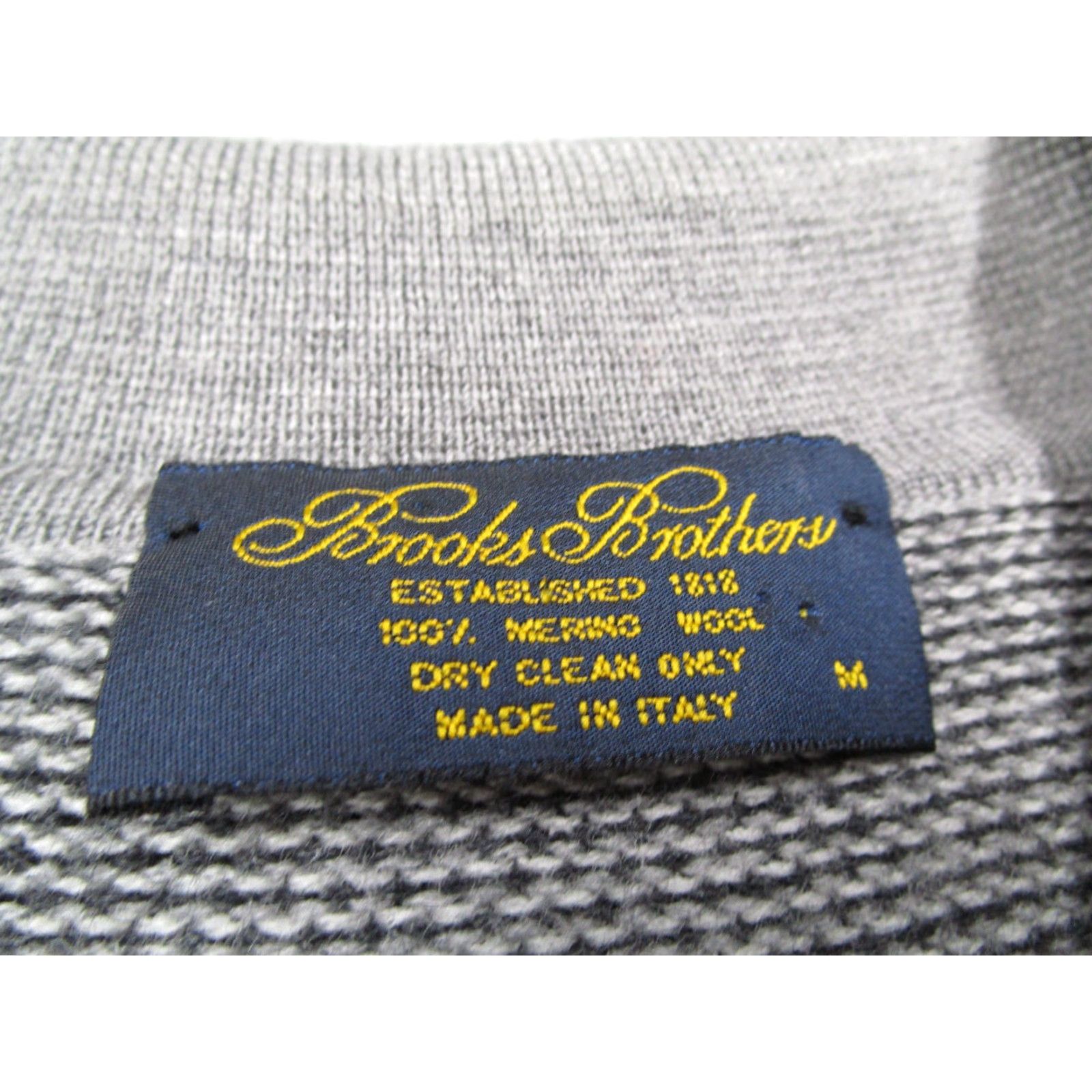 Brooks Brothers VINTAGE Brooks Brothers Mens Sweater Pullover All Seasons Wool Long Sleeve Geometric Italy Medium Gray Size US M / EU 48-50 / 2 - 2 Thumbnail