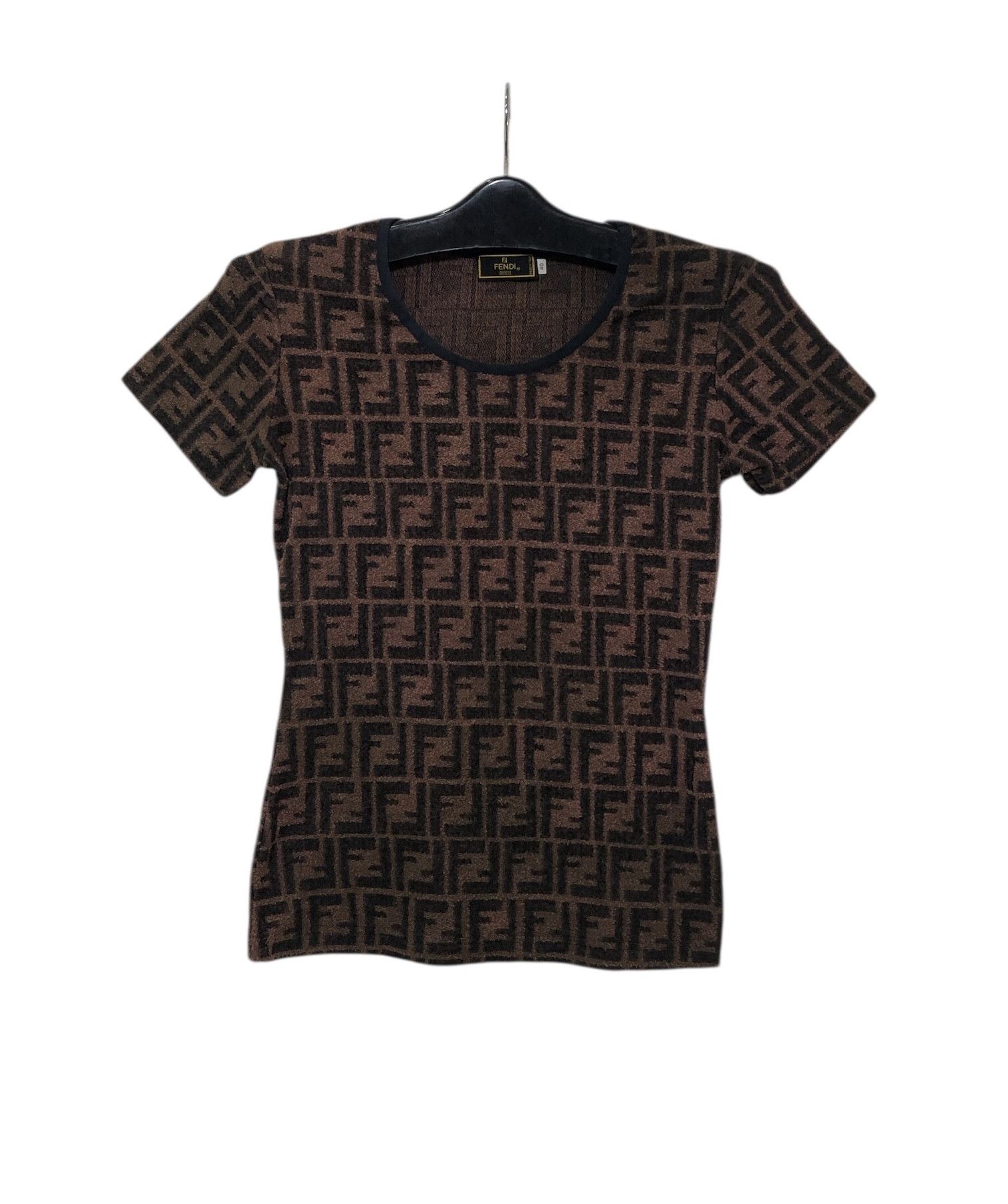 Fendi Vintage Fendi Bodysuits Monogram Fleece Tshirt Size S / US 4 / IT 40 - 1 Thumbnail
