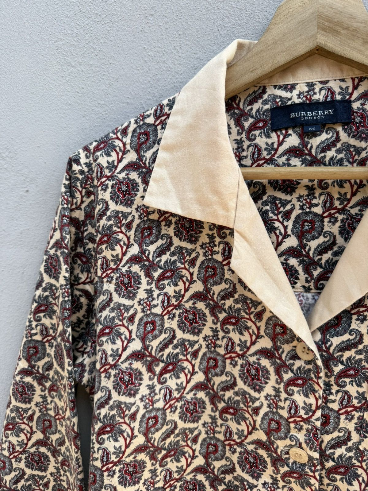 Burberry BURBERRY London AOP Paisley Design Open Collar Shirt Size S / US 4 / IT 40 - 3 Thumbnail