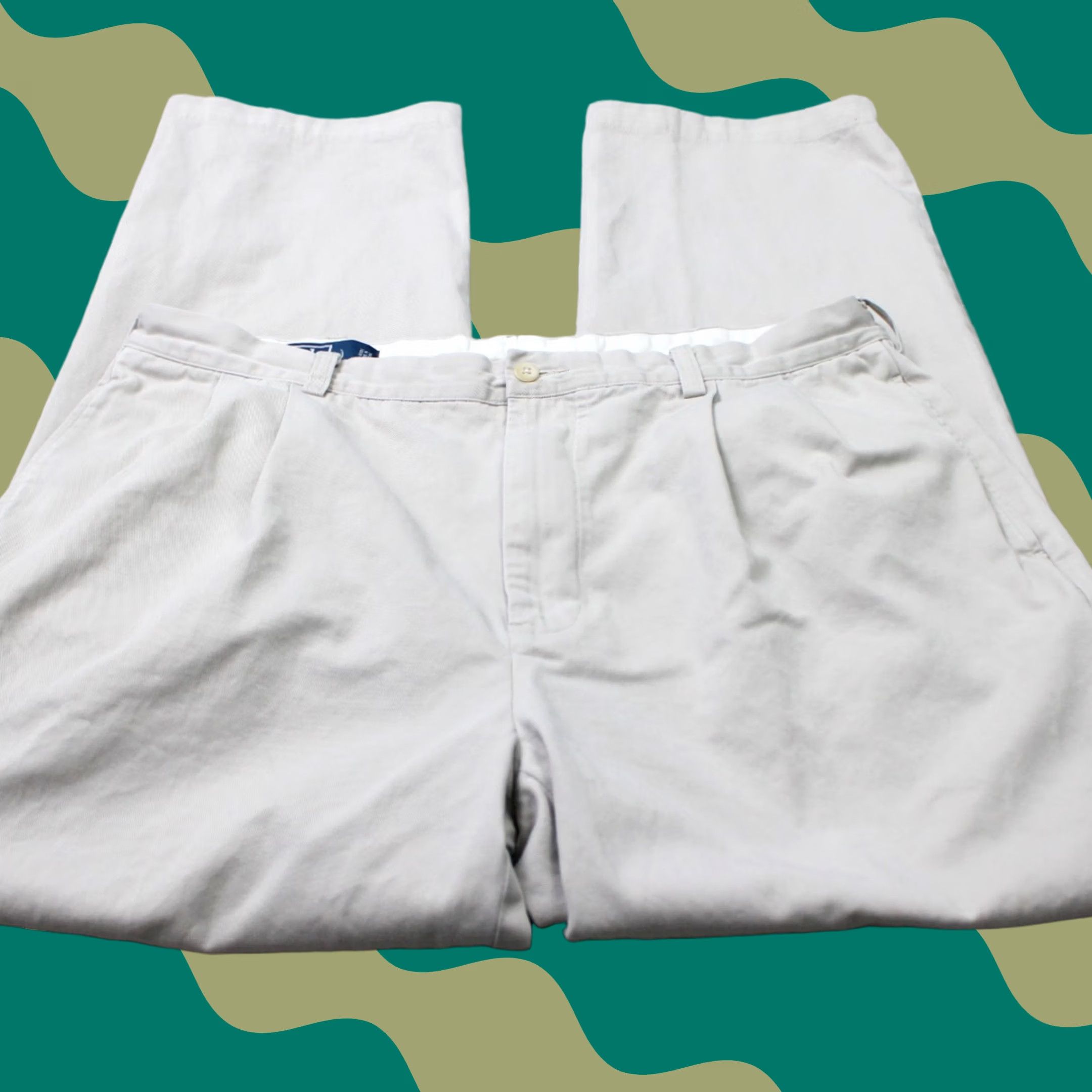 Polo Ralph Lauren Polo Ralph Lauren Hammond Pants Mens 38x32 Beige Pleated Chino Straight Leg Pants Poplin/Cotton 90s Preppy Vintage Fit: Regular Mens Size US M / EU 48-50 / 2 - 1 Thumbnail
