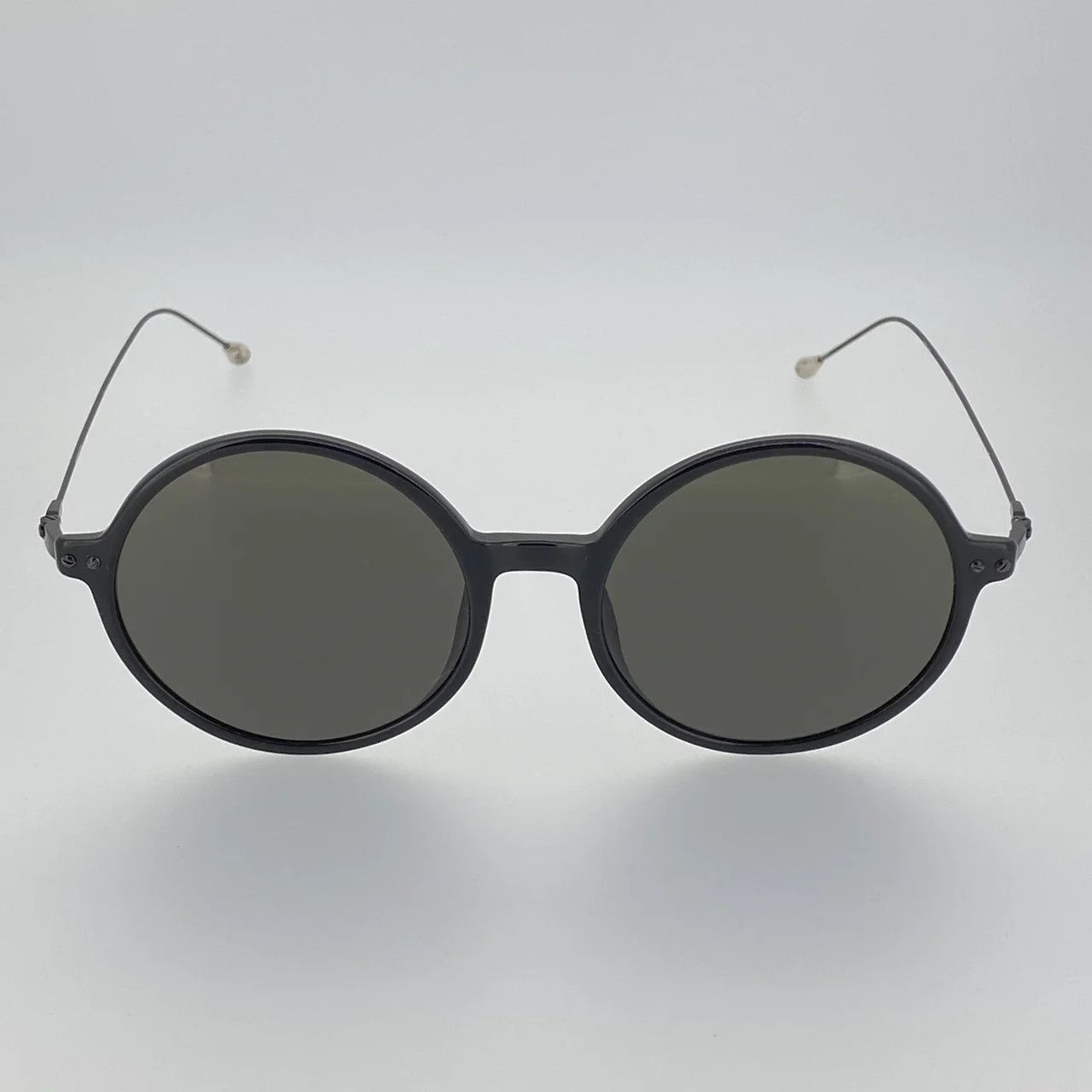 Ann Demeulemeester Ann Demeulemeester Sunglasses Round Shiny Black and Grey Size ONE SIZE - 5 Thumbnail
