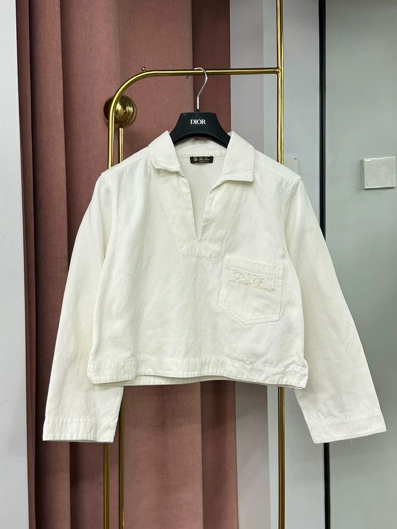 Loro Piana LORO PIANA White pocket embroidered letters Size M / US 6-8 / IT 42-44 - 1 Thumbnail
