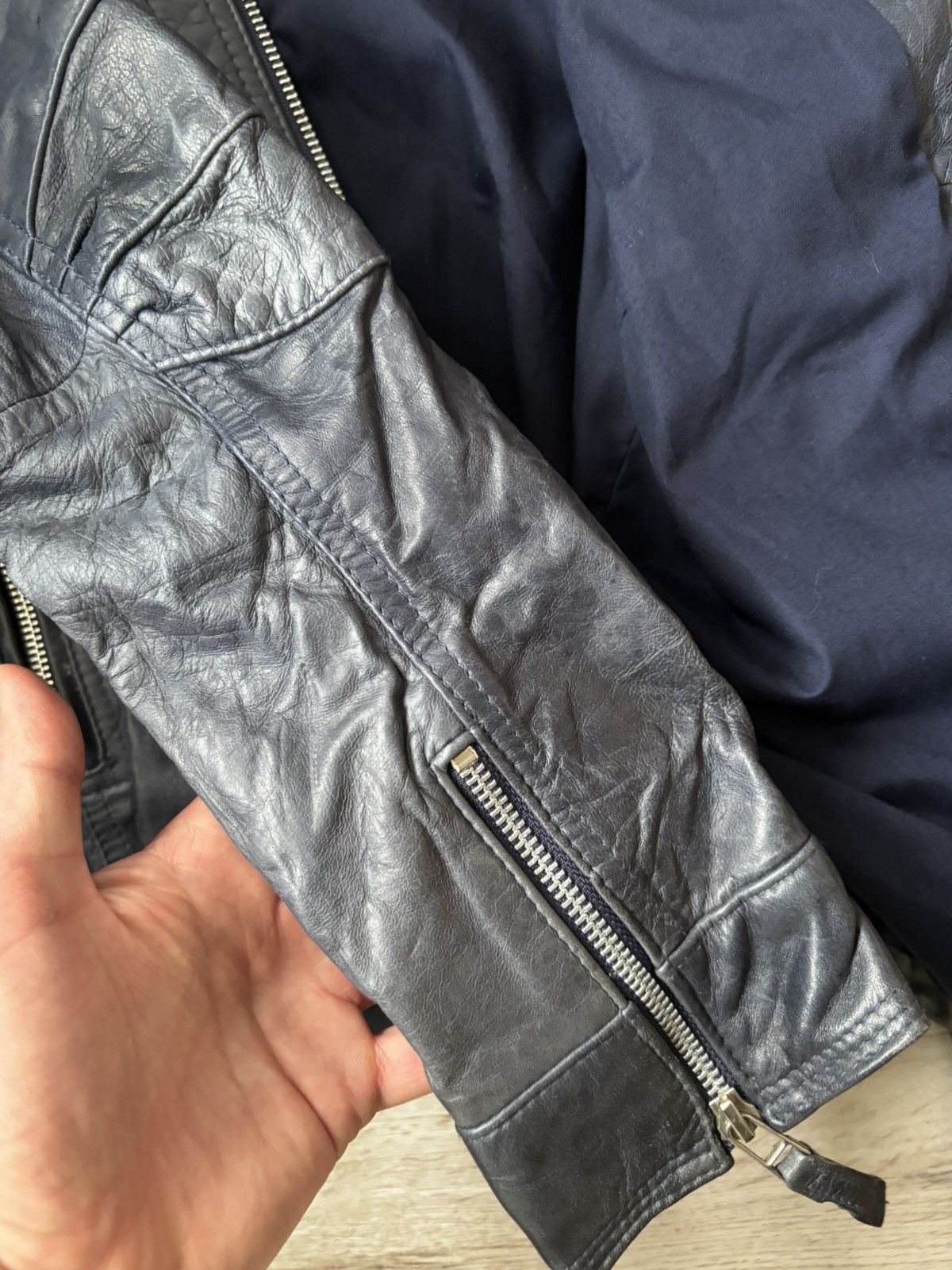 Other Renzo Costa Dark Blue Leather Jacket M – Peru Made Size M / US 6-8 / IT 42-44 - 21 Thumbnail