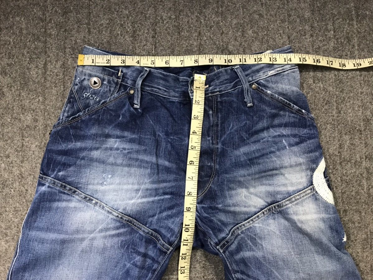 G-Star G Star Raw 3 Denim Biker Design Indigo Low Rise Straight Cut Size US 29 - 10 Thumbnail