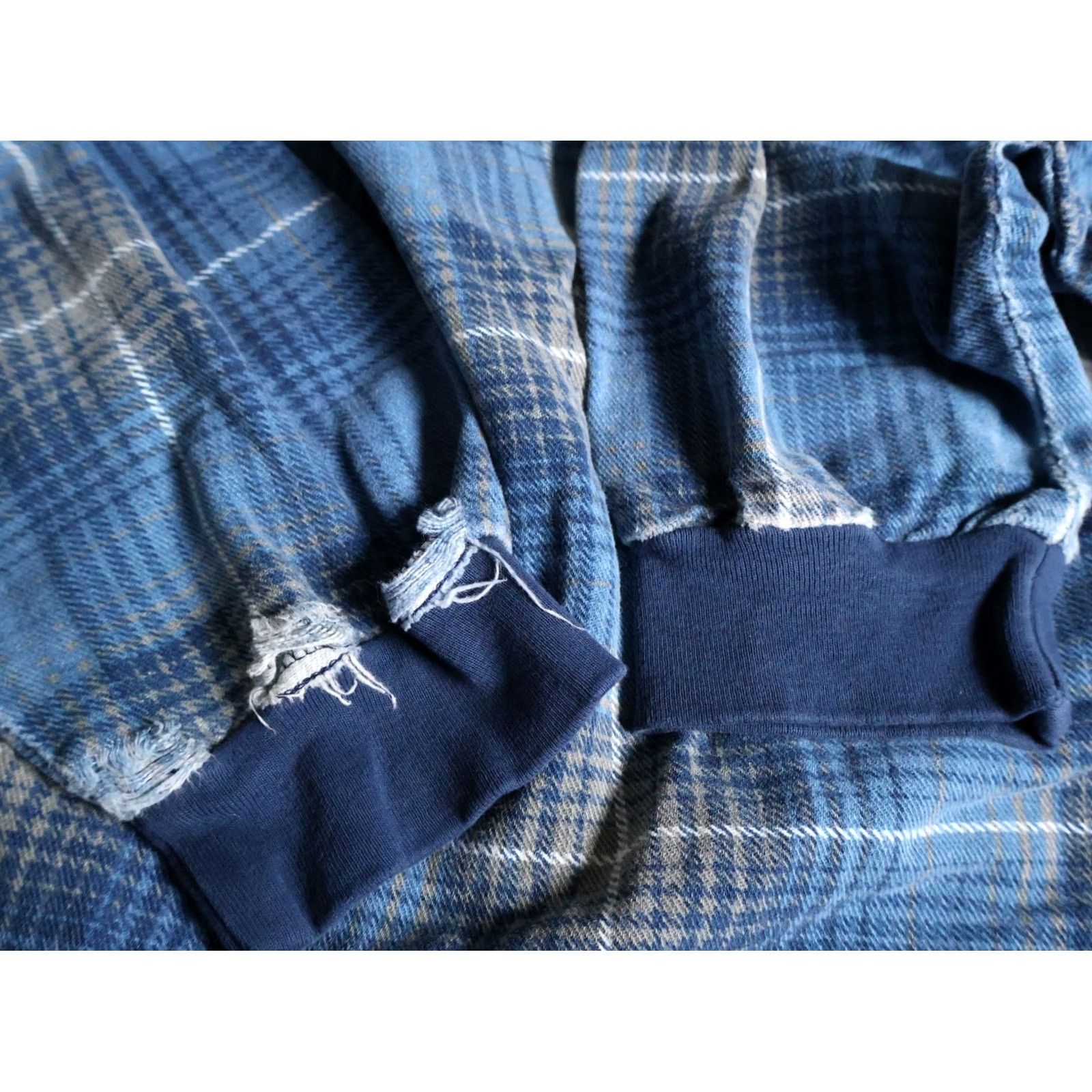 Vintage VINTAGE Structure Polo Shirt XL Blue Plaid Denim Collar USA Tag 90s Long Sleeve Men's Size US XL / EU 56 / 4 - 4 Thumbnail