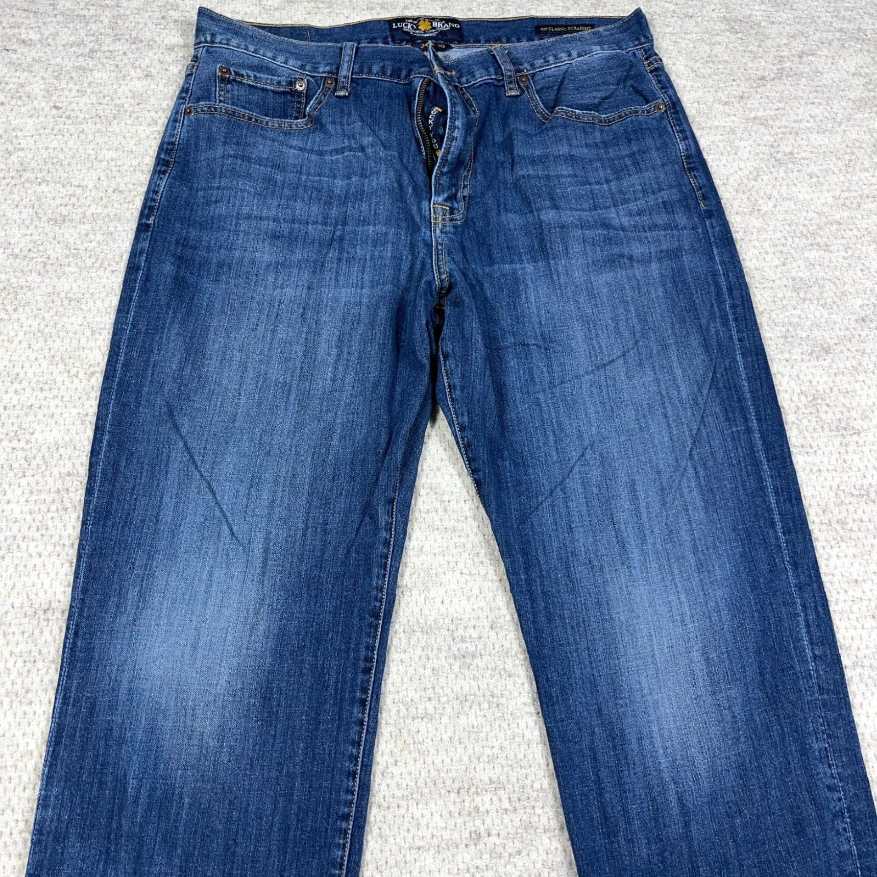Lucky Brand Lucky Brand Jeans Men 36x30 Straight Blue Denim 5-Pocket Regular Fit Dark Wash Classic American Y2K Mens Size US 36 / EU 52 - 6 Thumbnail