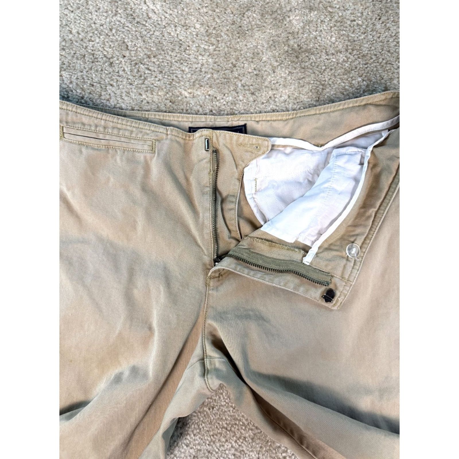 Abercrombie & Fitch Abercrombie & Fitch Womens Khaki Pants Size 14 34x30 Wide Leg Beige Casual Workwear Size 36" / US 14 / IT 50 - 3 Thumbnail
