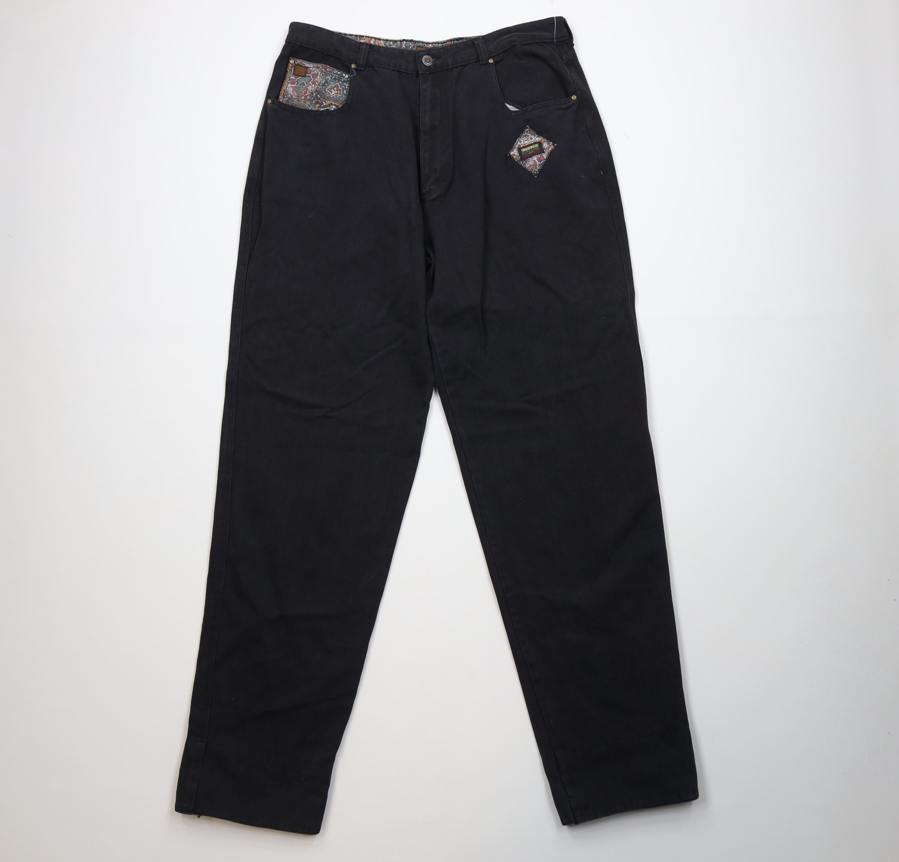 Vintage Deadstock Vintage 90s Streetwear Paisley Baggy Denim Jeans Size US 38 / EU 54 - 2 Thumbnail