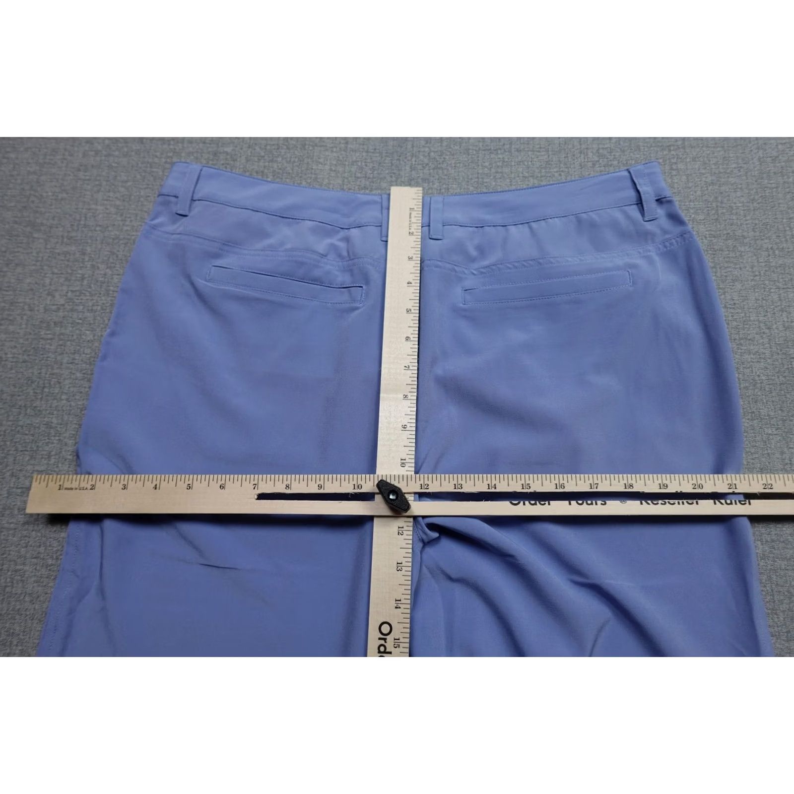 Vintage Short Par 4 Mens Chino Pants 34x32 Blue Regular Fit Golf Microfiber Flat Front Straight Leg Pants Size US 34 / EU 50 - 7 Thumbnail