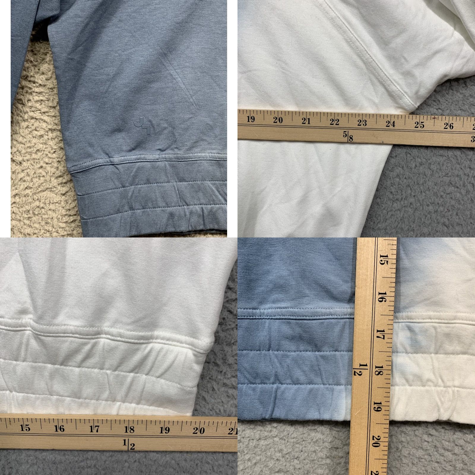 Vintage Joy Lab Cropped Sweatshirt Women’s Blue & Cream Size Large Thumb Holes NEW NWT Shirt Activewear Size L / US 10 / IT 46 - 8 Thumbnail