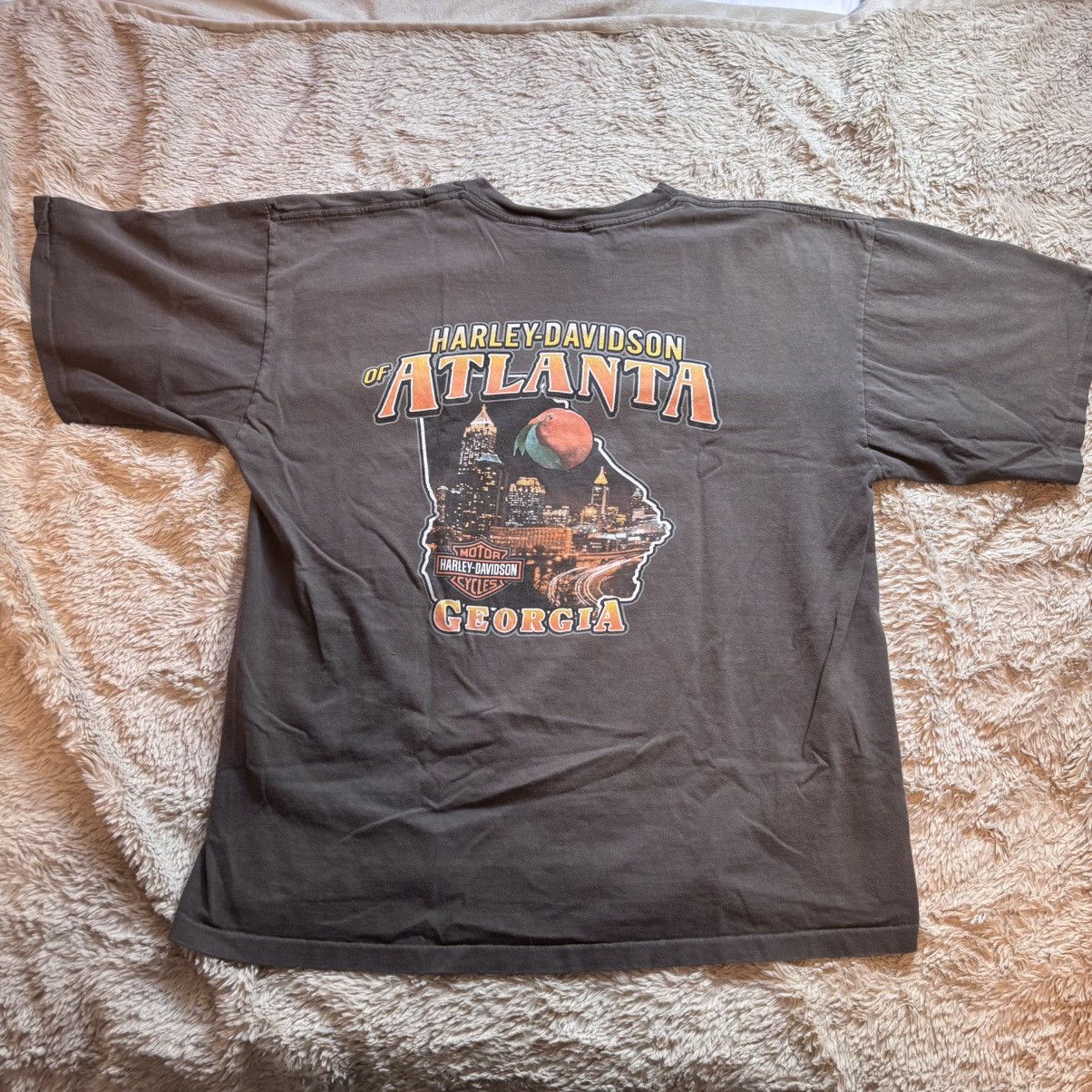 Harley Davidson Harley-Davidson Atlanta Georgia Graphic Tee Brown Fade Shirt Size US XL / EU 56 / 4 - 4 Thumbnail