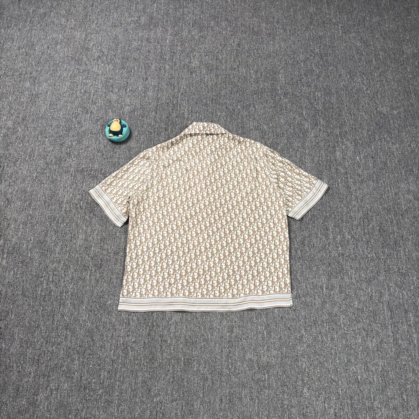 Dior Dior Beige Printed Silk Short Sleeve Shirt 40 Size US XXS / EU 40 - 2 Thumbnail