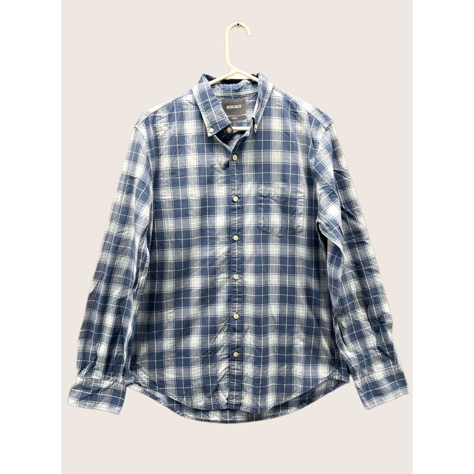Bonobos VINTAGE Bonobos Shirt Mens M Blue Plaid Long Sleeve Button Front Slim Fit Casual Size US M / EU 48-50 / 2 - 1 Thumbnail
