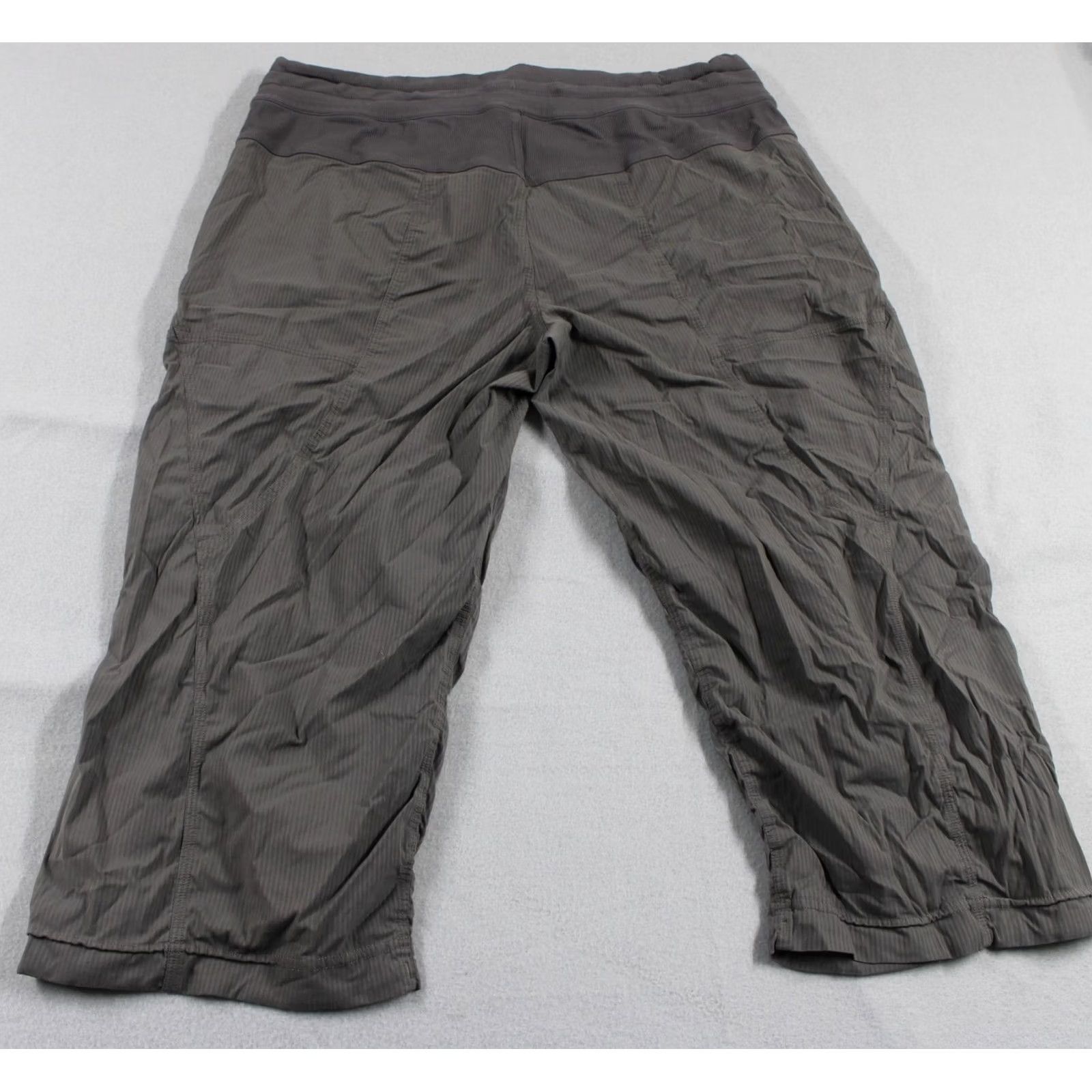 Lululemon Lululemon Pants Womens Medium Gray Striped Cropped Lightweight Drawstring Yoga Size 32" / US 10 / IT 46 - 8 Thumbnail