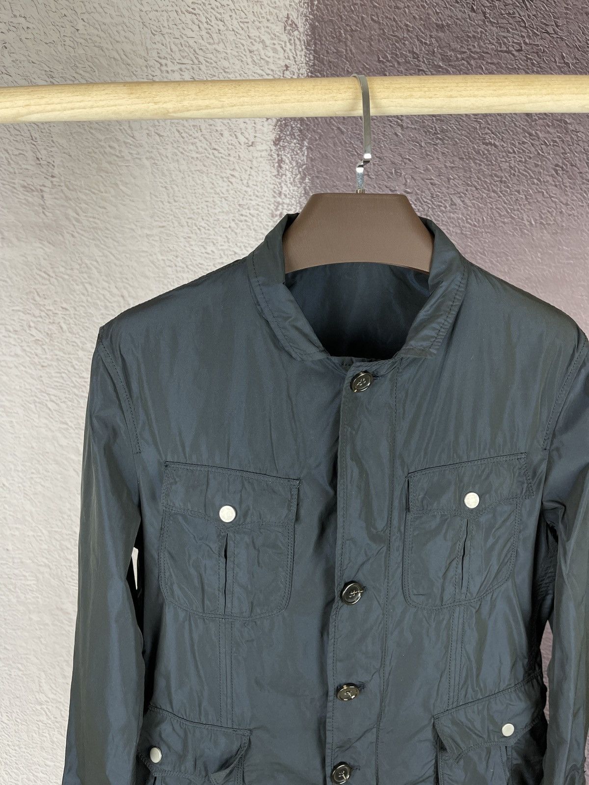Paoloni Paoloni blue shimmer nylon coach jacket Size US L / EU 52-54 / 3 - 3 Thumbnail
