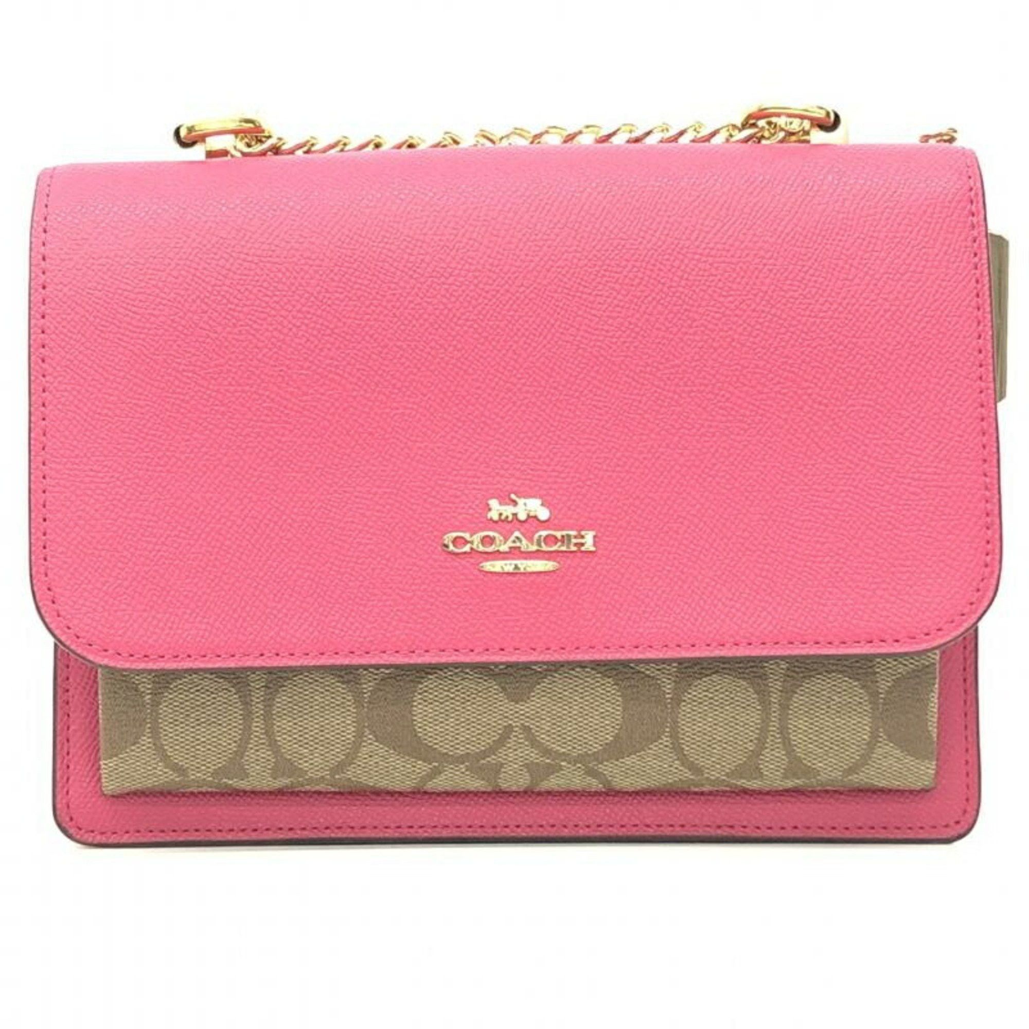 image of Coach Chain Drop Handle Crossbody Shoulder Bag C8344 Coach in Pink, Women's
