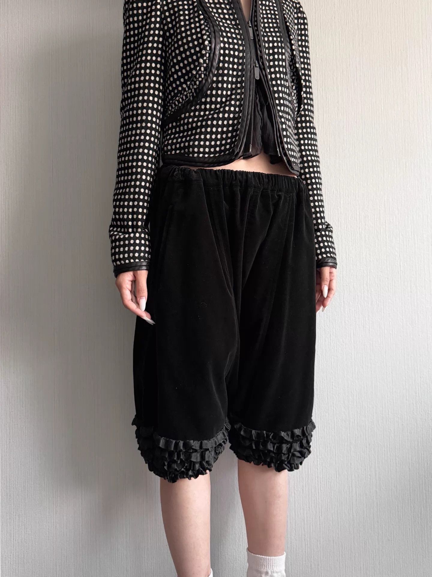 Comme des Garcons CDG Vintage Lace-Trim Velvet Elastic-Waist Slouchy Pants S Size 26" / US 2 / IT 38 - 8 Thumbnail