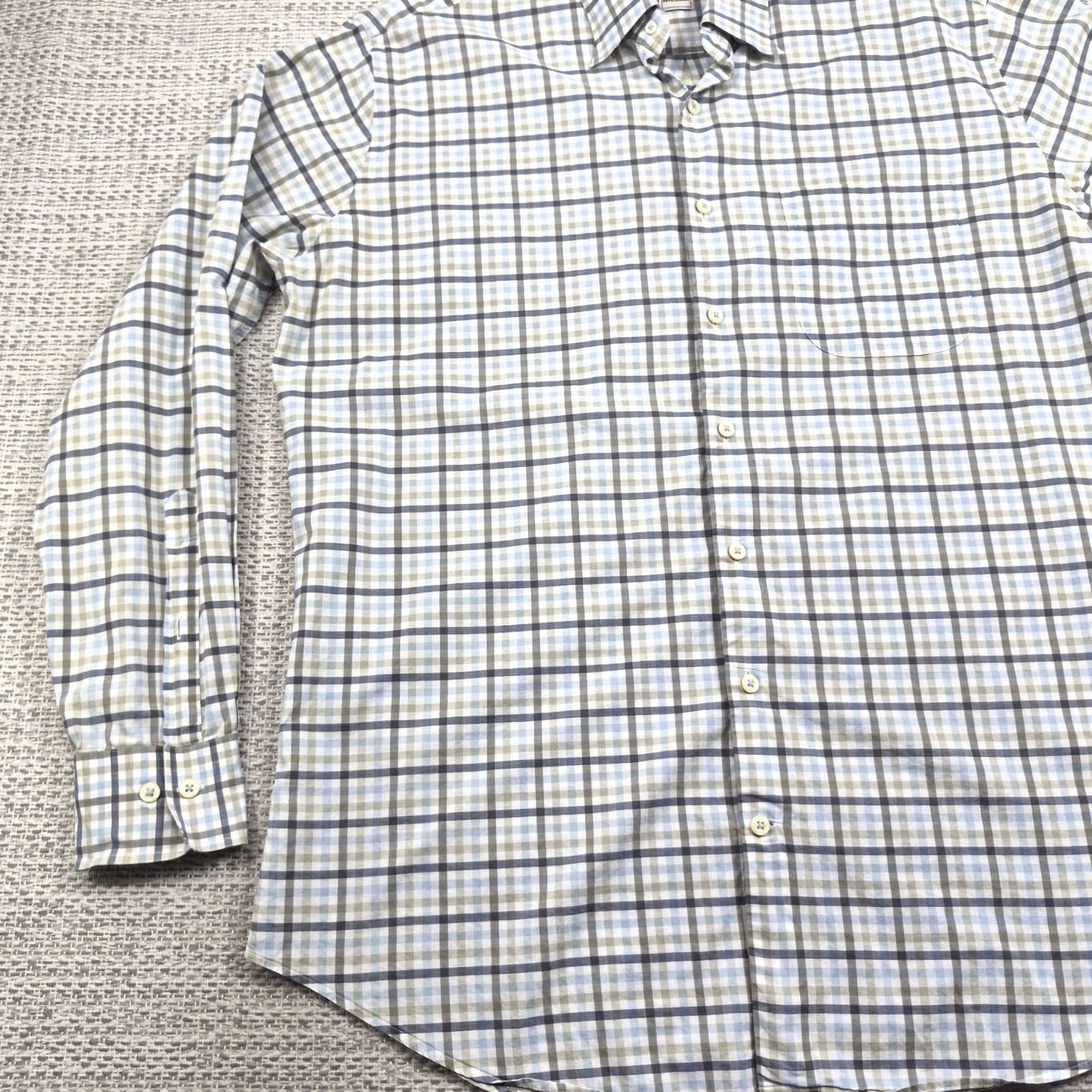Peter Millar Peter Millar Button Up Shirt Mens Large Plaid Long Sleeve Cotton Casual Shirt Size US L / EU 52-54 / 3 - 3 Thumbnail