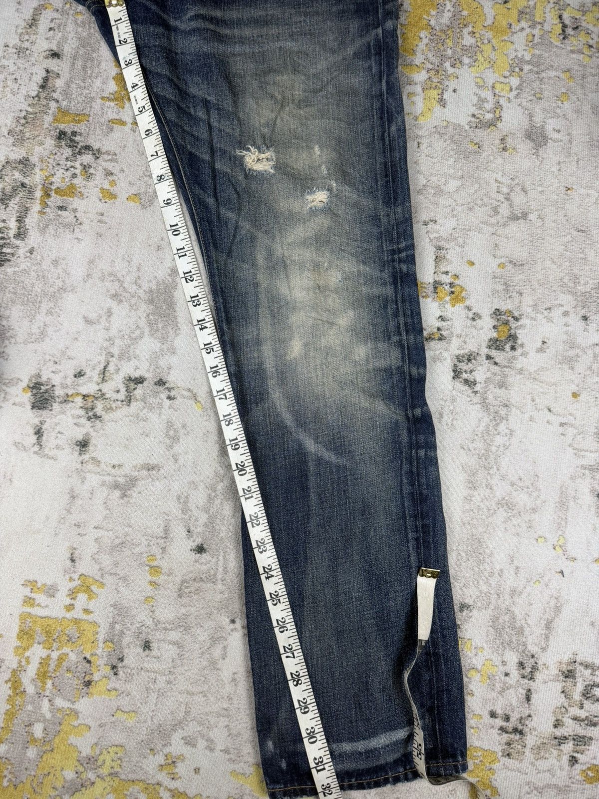 RRL Ralph Lauren Polo Ralph Lauren Distressed Varick Slim Mudwash Jeans Size US 34 / EU 50 - 13 Thumbnail