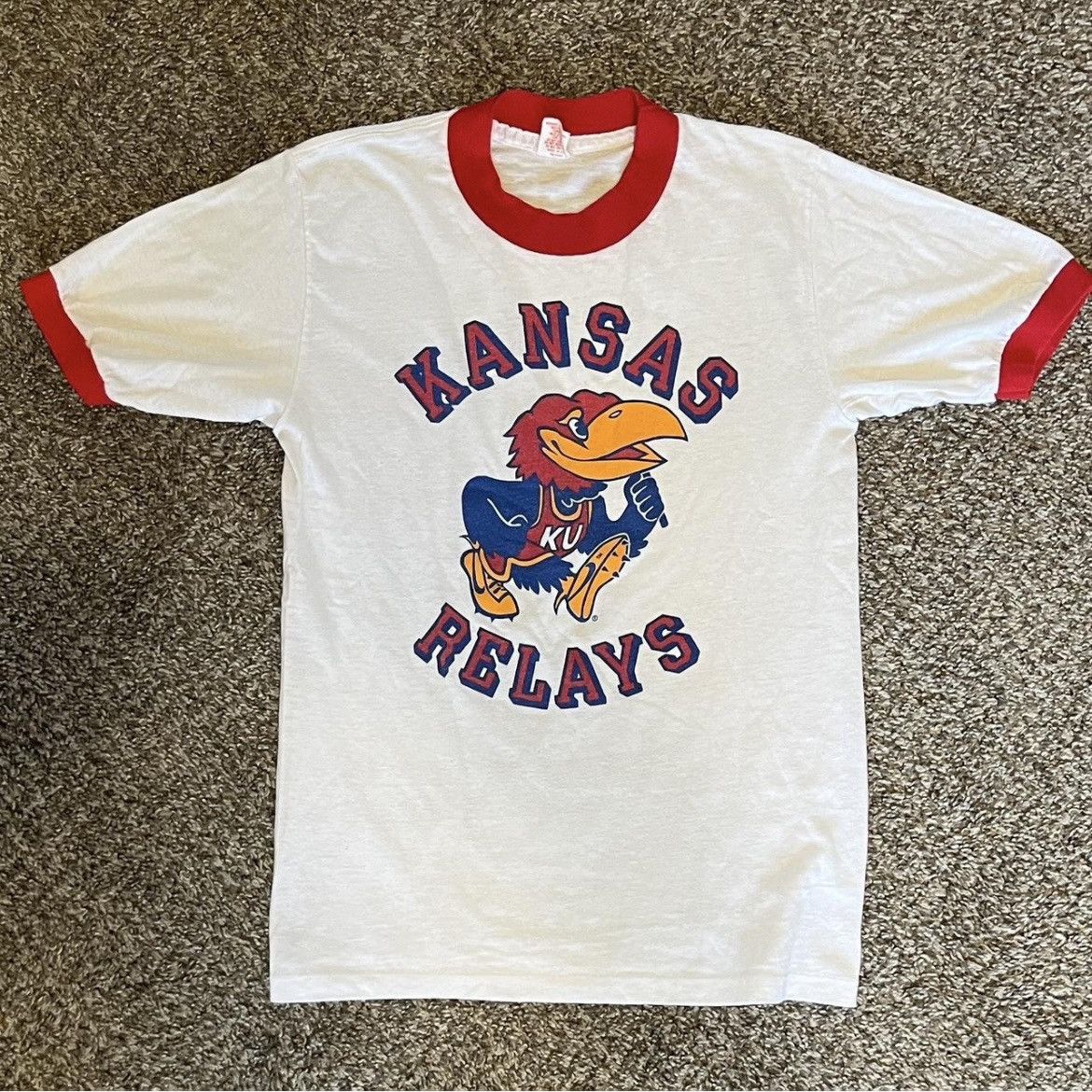Vintage Vintage 80’s Ringer KU graphic tee Size US S / EU 44-46 / 1 - 1 Thumbnail