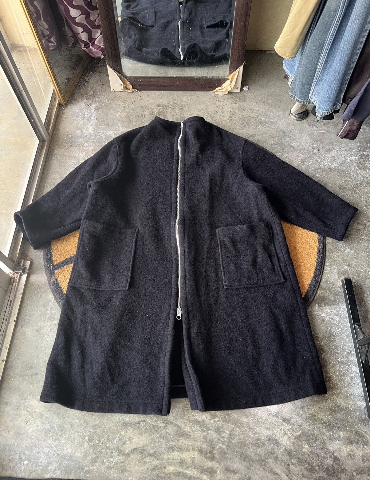 Yohji Yamamoto 🔥Vintage Y’s Yohji Yamamoto Wool Long Zipper Jacket Size US XXL / EU 58 / 5 - 1 Thumbnail
