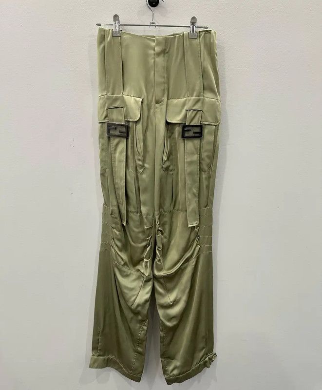 Fendi Fendi Green Polyester Casual Pants for Women 0089 Size 22" - 1 Thumbnail
