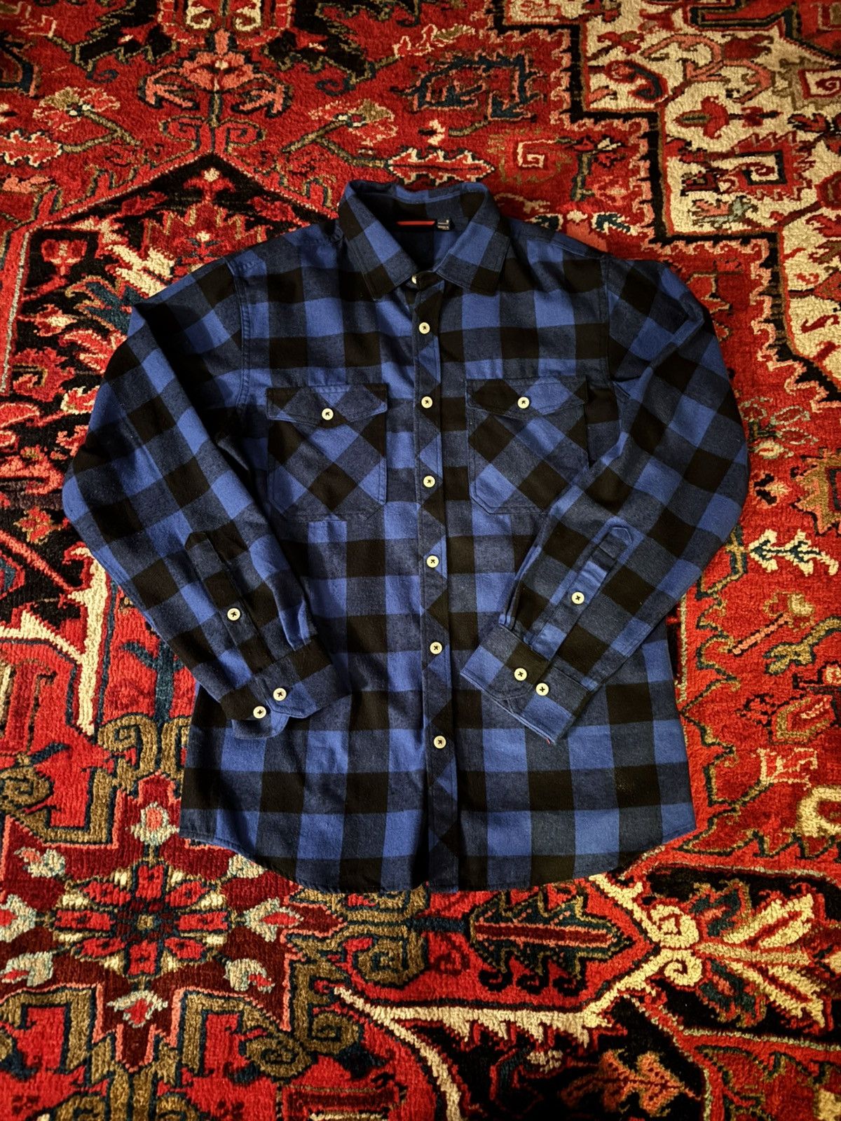 Vintage Blue Flannel Size US M / EU 48-50 / 2 - 1 Thumbnail