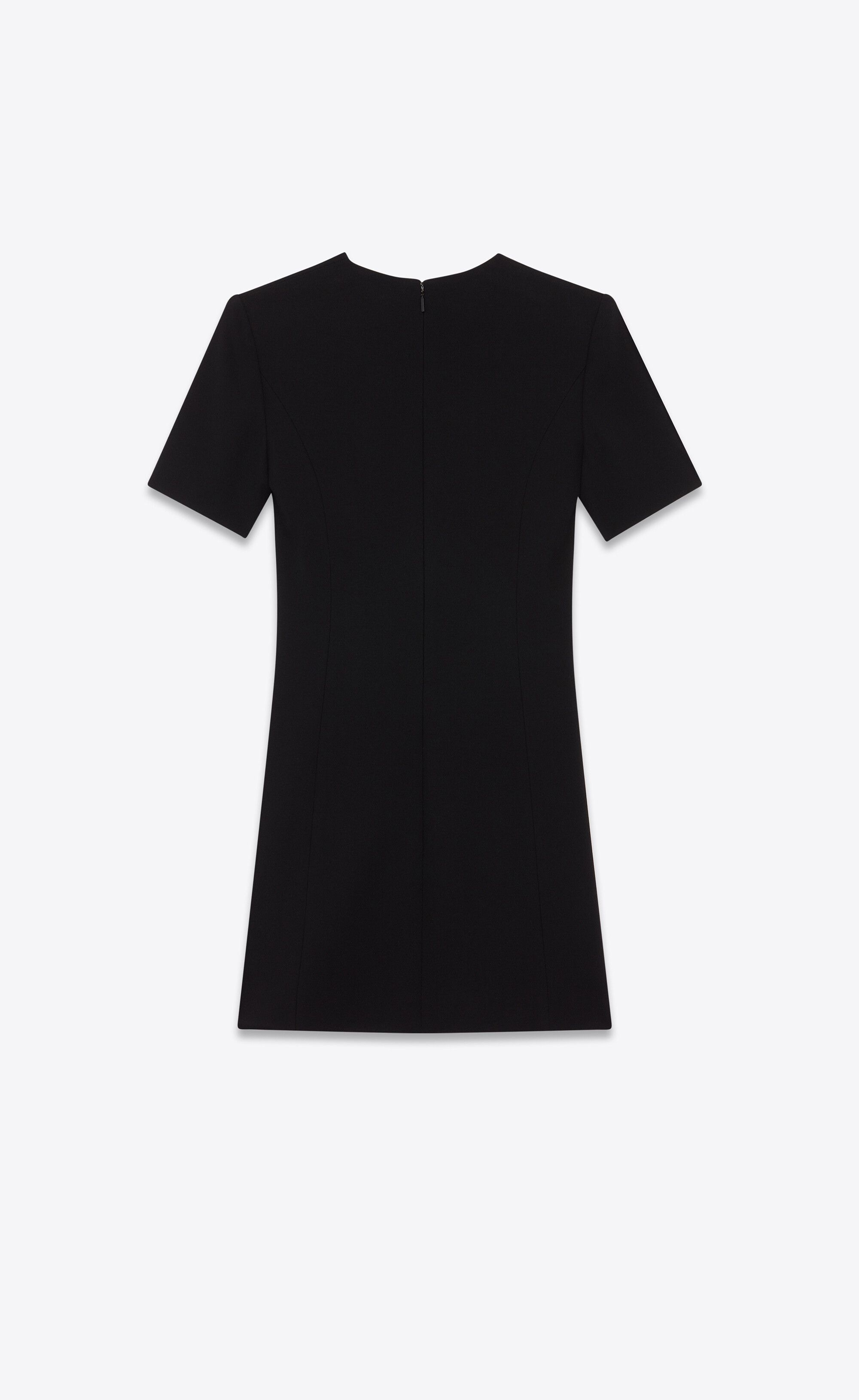 Saint Laurent Paris o1s1wg110625 582689 Dress in Double Sablé in Black Size XS / US 0-2 / IT 36-38 - 2 Thumbnail