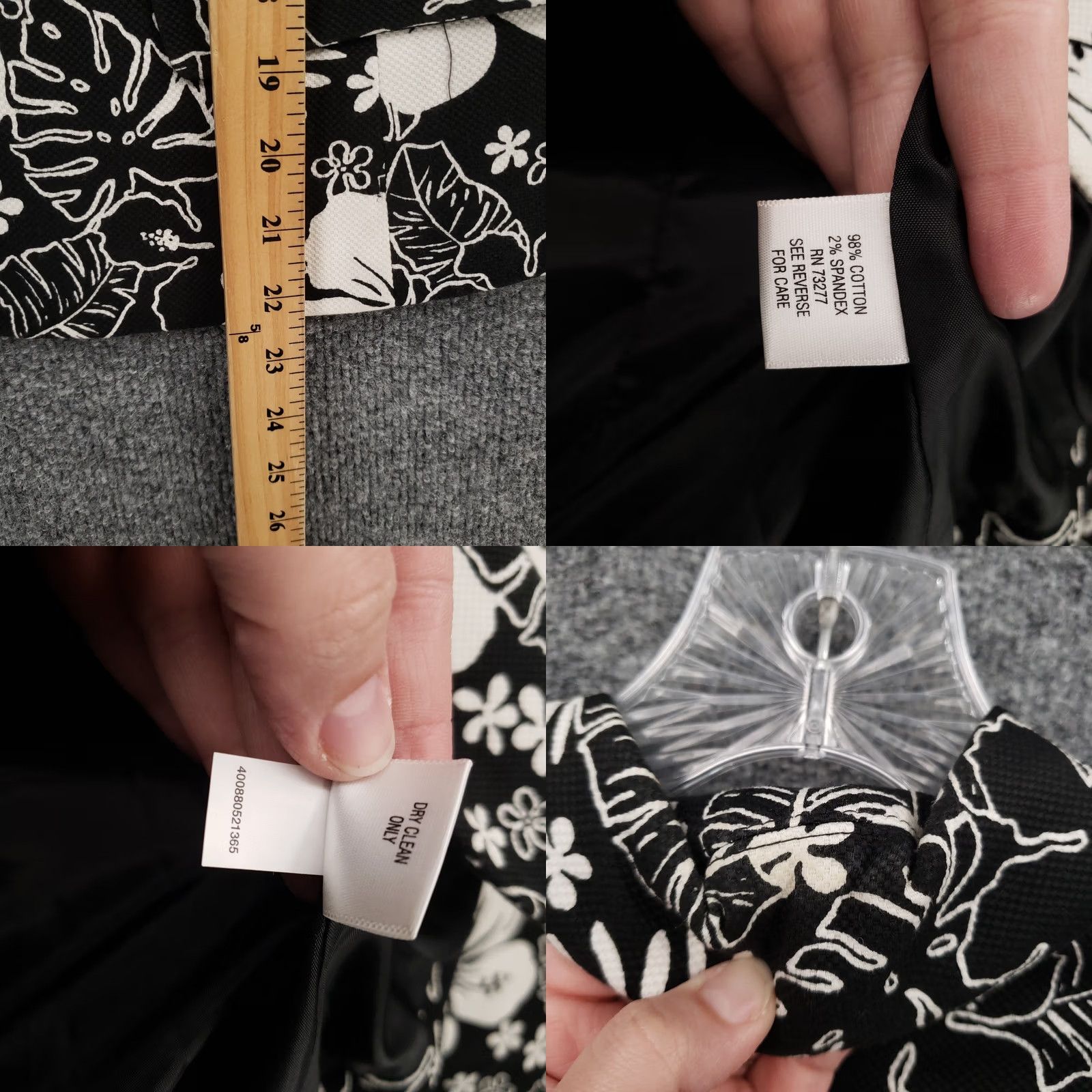 Croft & Barrow Croft & Barrow Jacket Womens 12 Black Long Sleeve Floral Button Front Cropped Short Jacket Size XL / US 12-14 / IT 48-50 - 8 Thumbnail