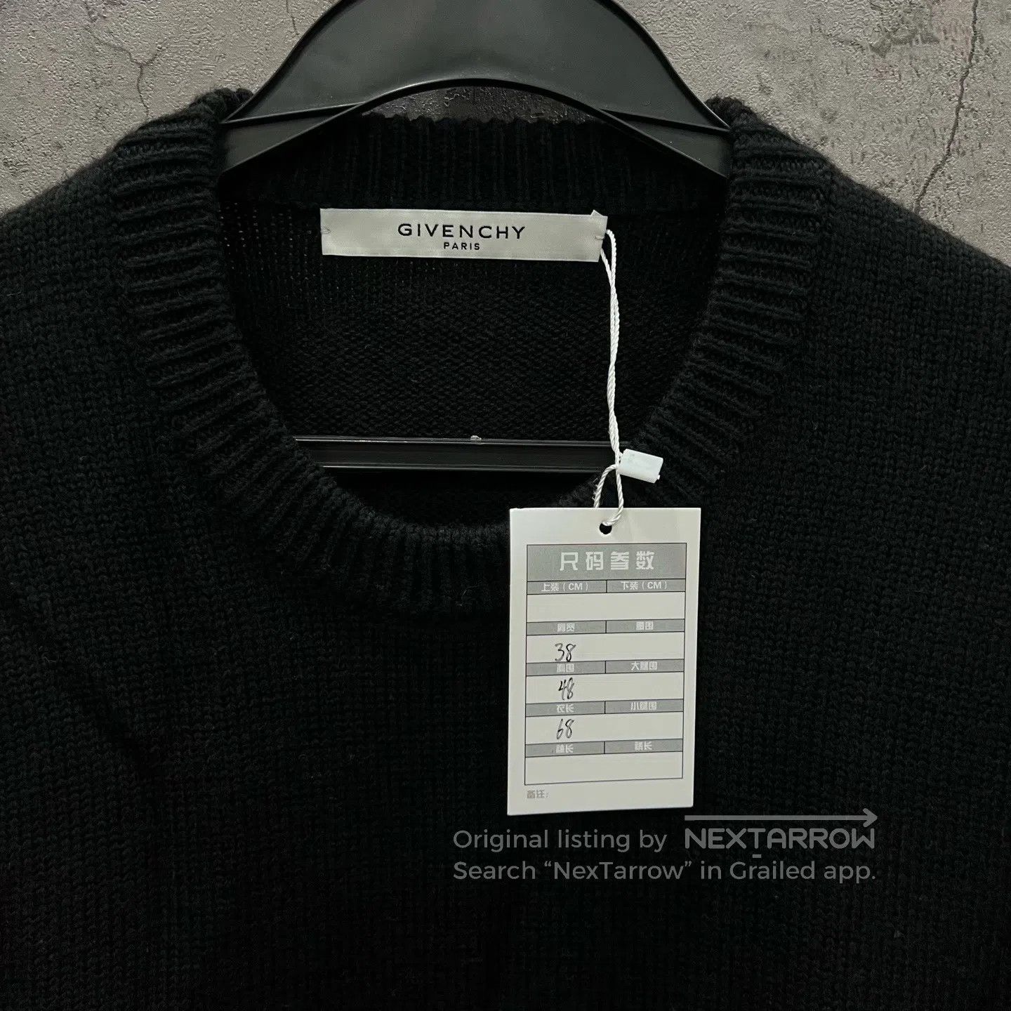 Givenchy Givenchy Slogan LOGO Black and White Knit Sweater| Size US S / EU 44-46 / 1 - 3 Thumbnail