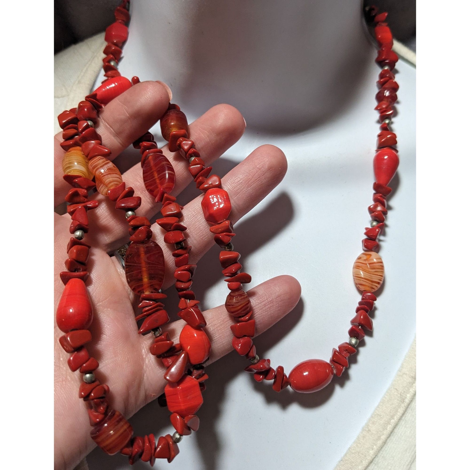 Other Red Jasper Chip And Glass Beaded Necklace Size ONE SIZE - 6 Thumbnail