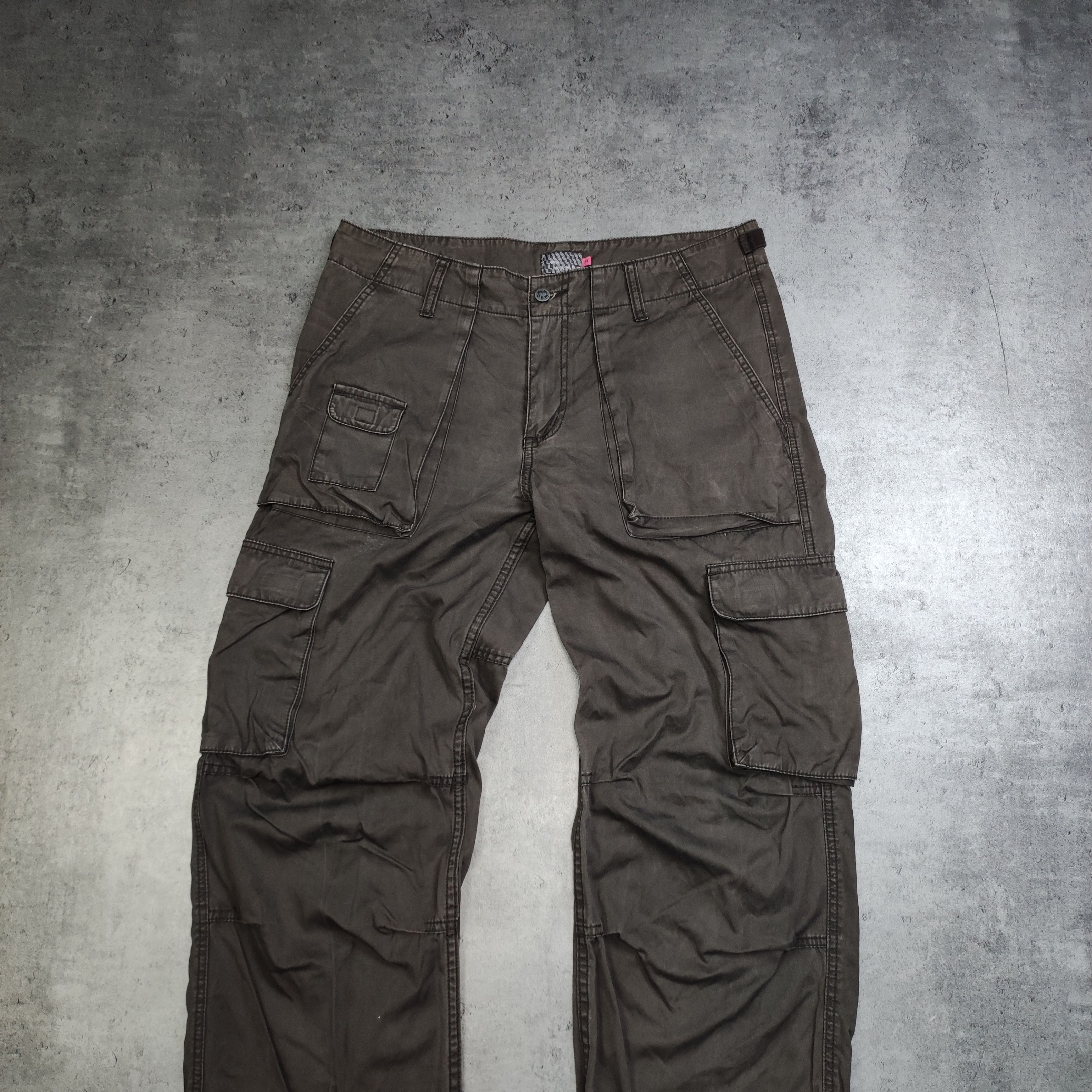 Mambo RARE Mambo Australia Washed Brown Baggy Logo Cargo Pants Size US 34 / EU 50 - 3 Thumbnail