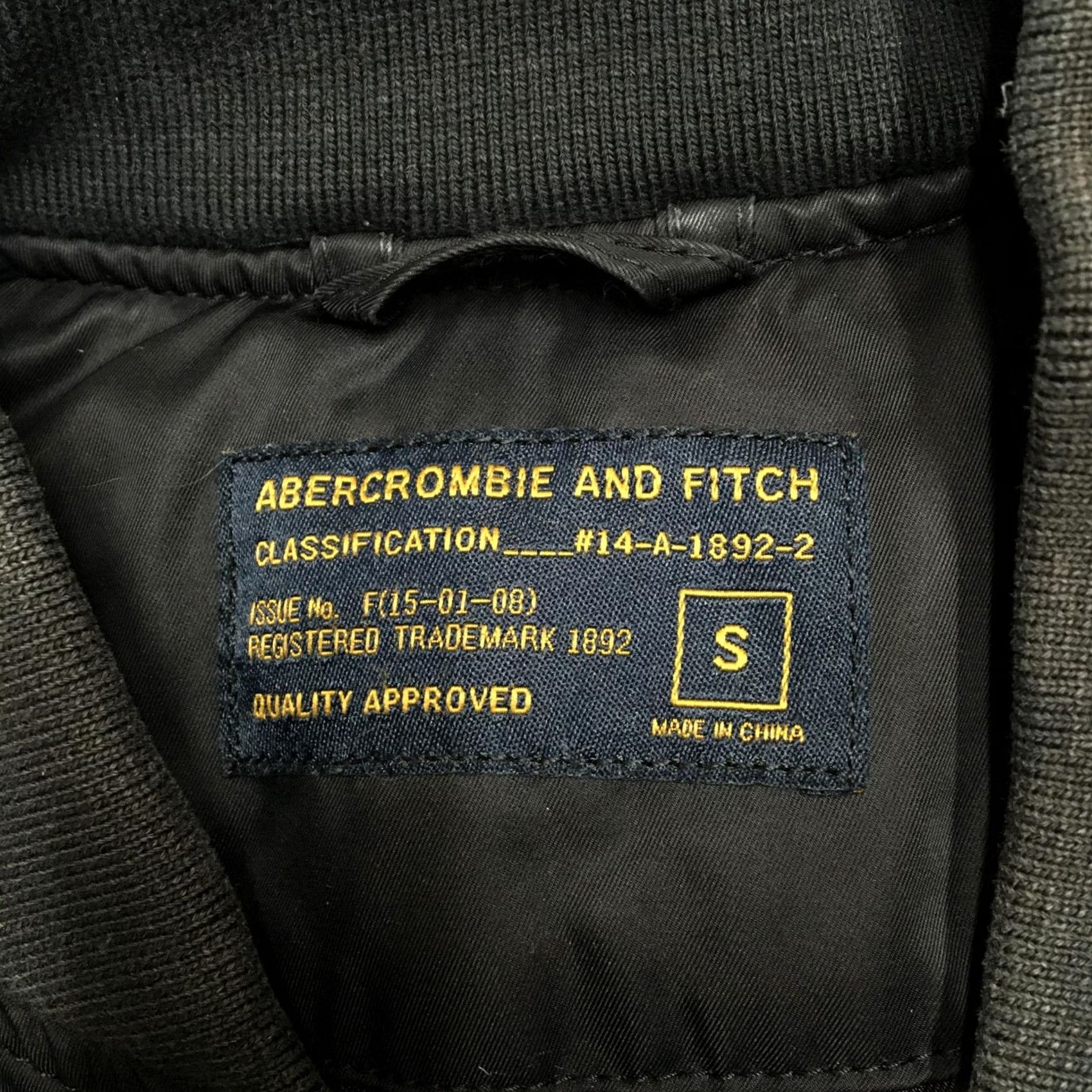Abercrombie & Fitch Abercrombie & Fitch Jacket Mens S Bomber MA-1 Flight Zip Black Talon Size US S / EU 44-46 / 1 - 7 Thumbnail