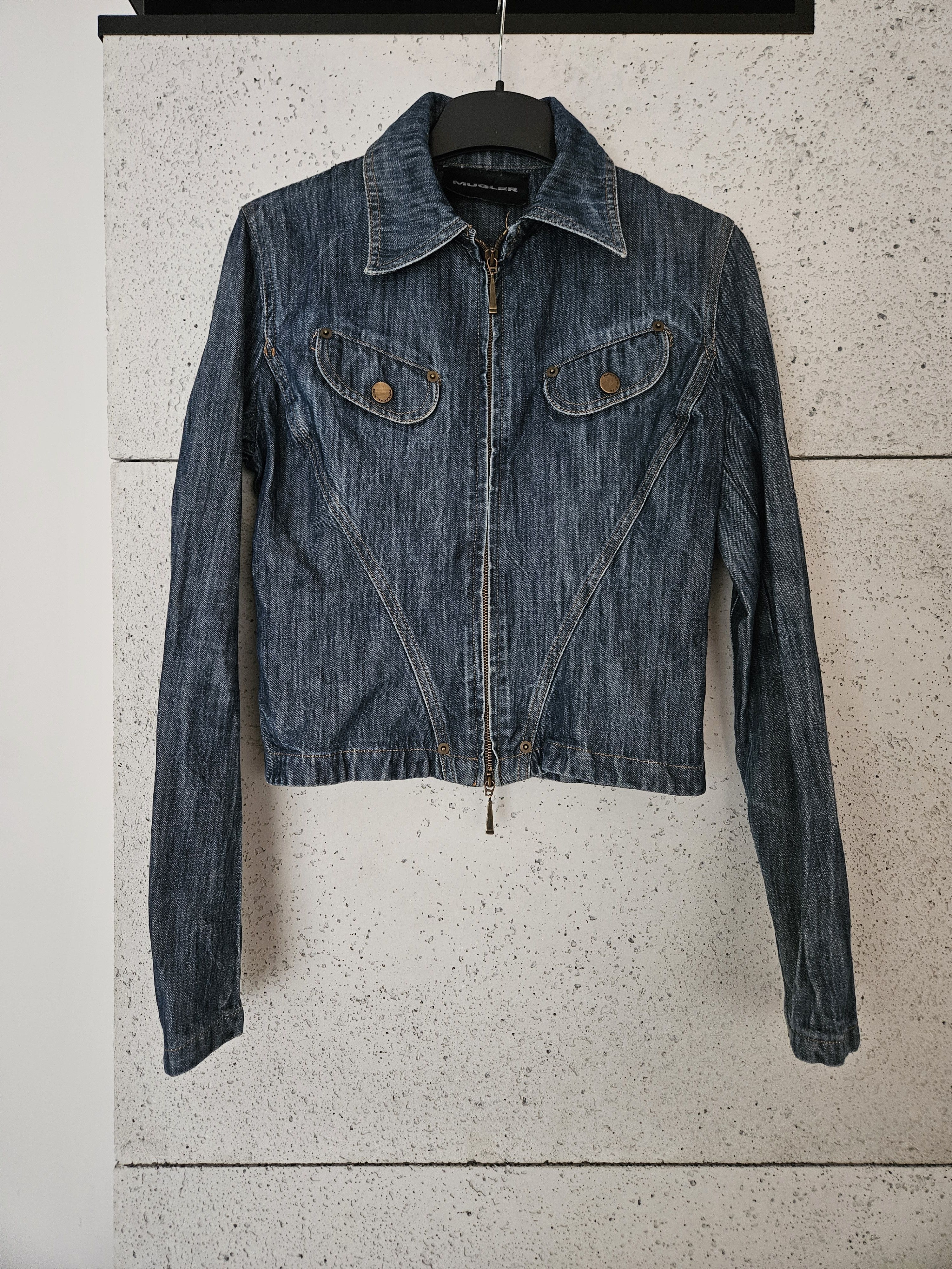 Mugler rare unique snake Mugler denim jeans vintage Jacket Size M / US 6-8 / IT 42-44 - 2 Thumbnail