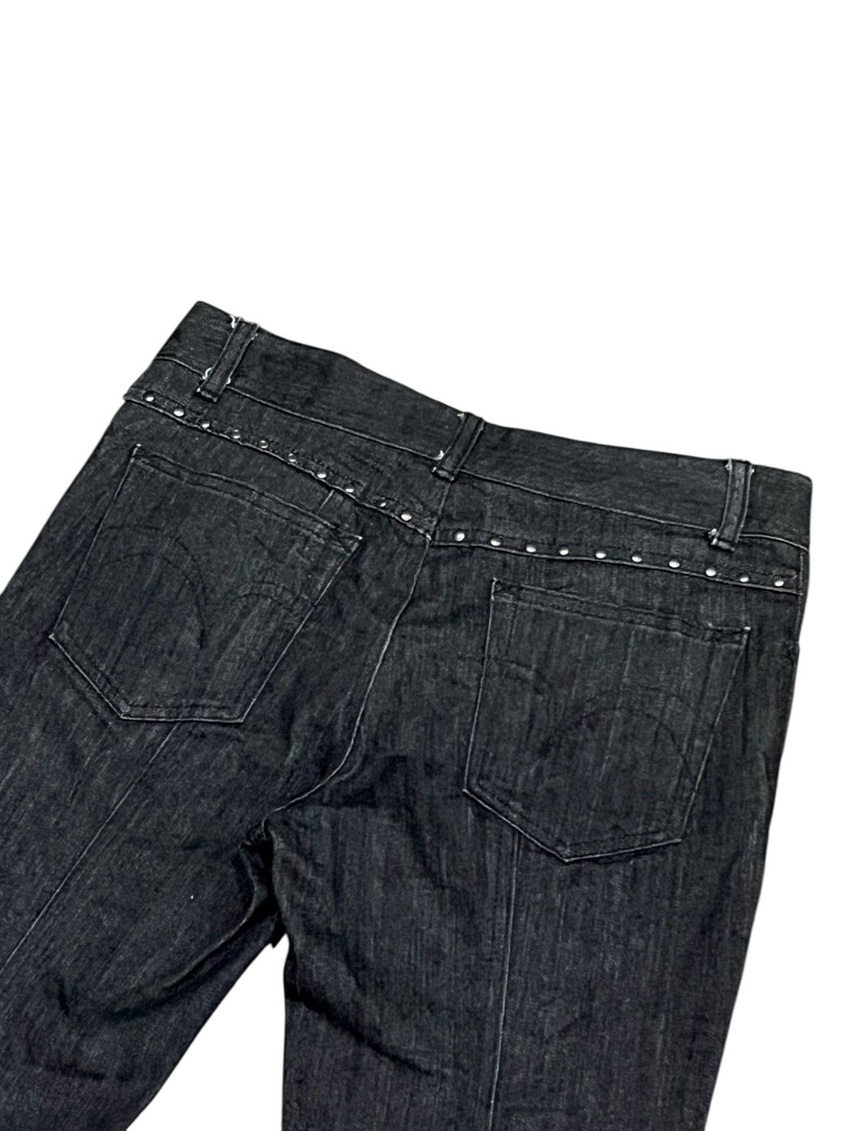 BIGI 🔥Vtg MOGA Punk Studded Long Zipper Stretchable Denim Flare Size 27" / US 4 / IT 40 - 8 Thumbnail