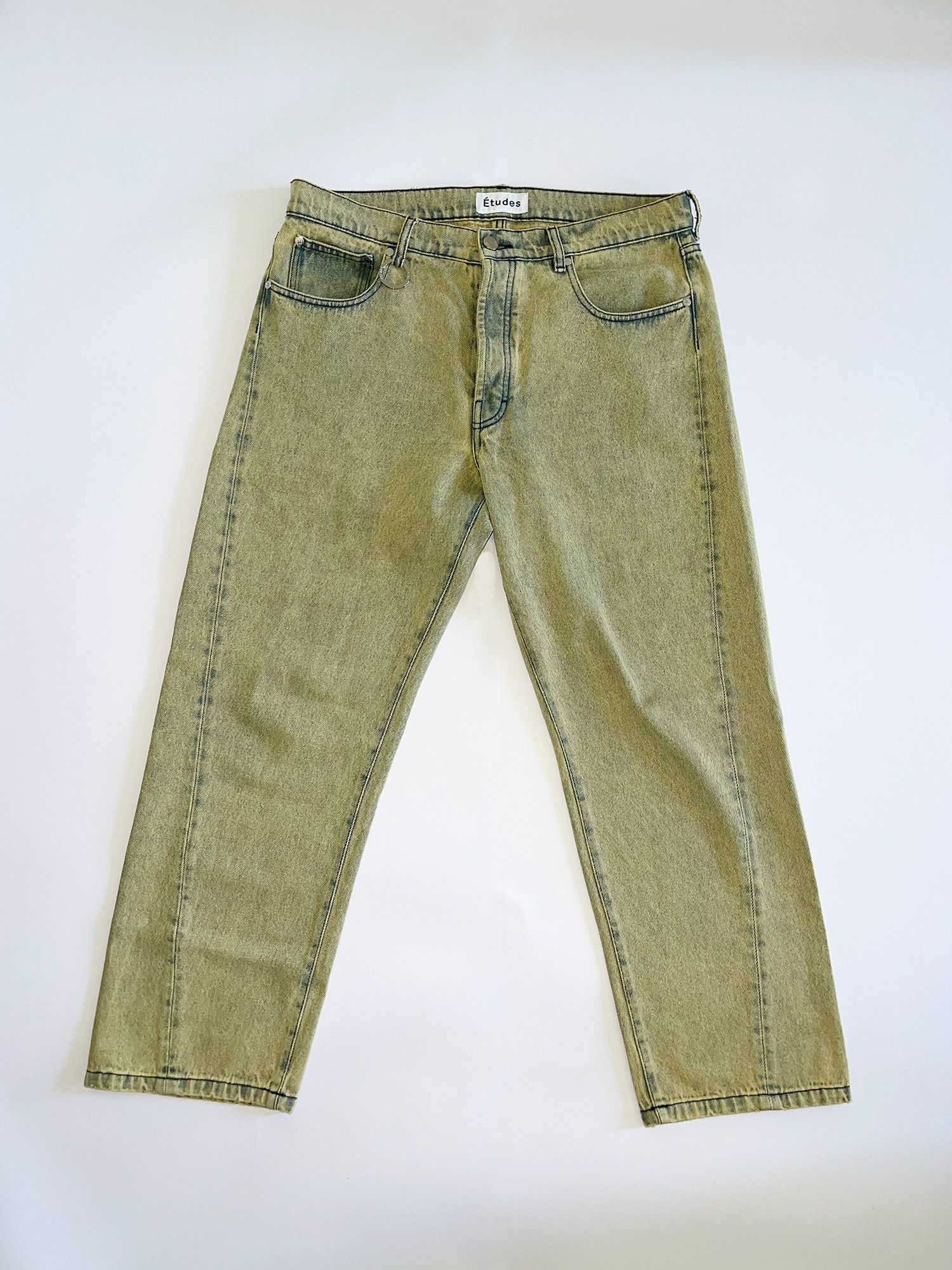 image of Etudes Straight Leg Denim Jeans in Yellow, Men's (Size 36)