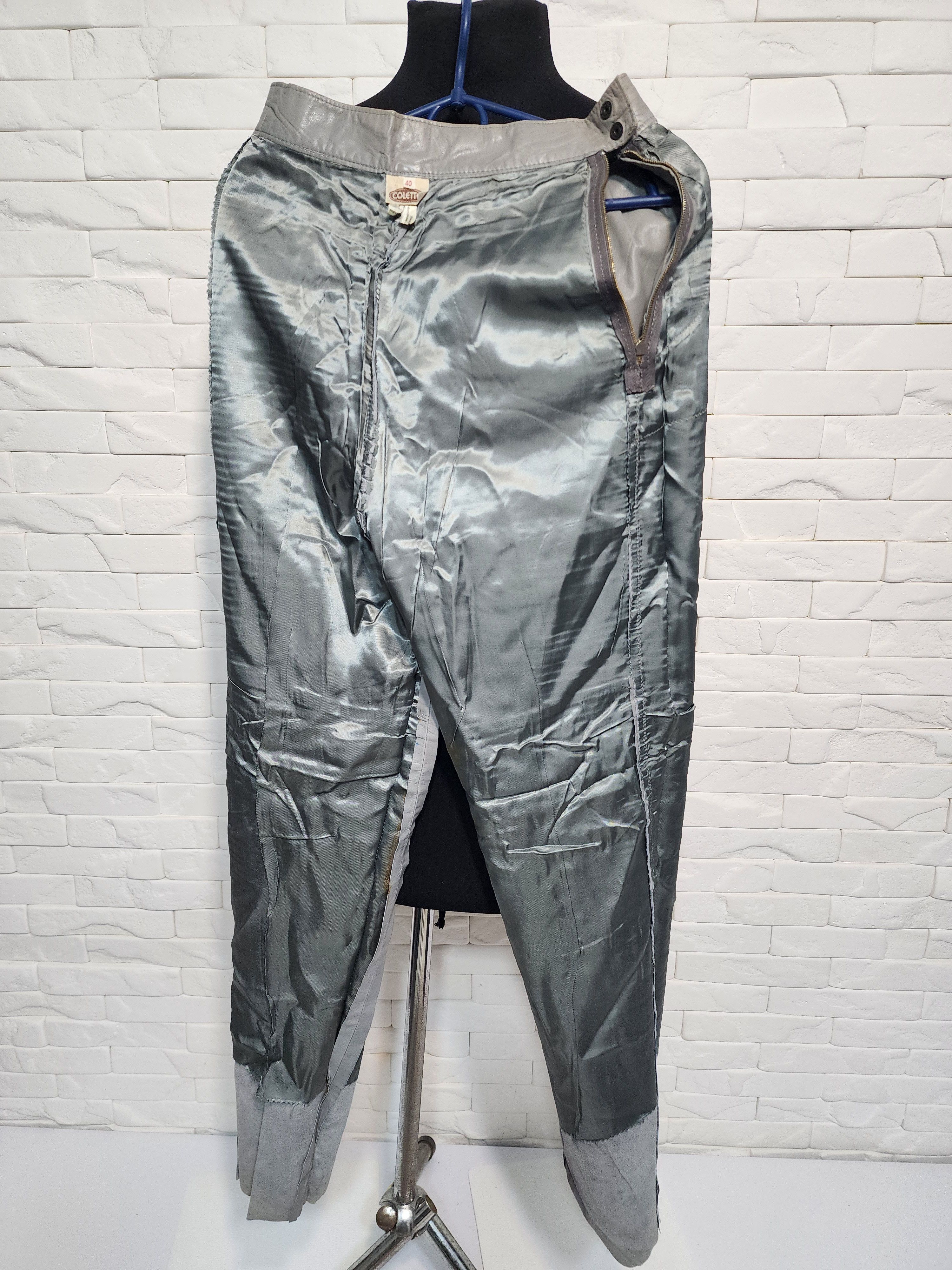 Genuine Leather Gray Women's Leather Pants. Size 27" / US 4 / IT 40 - 8 Thumbnail