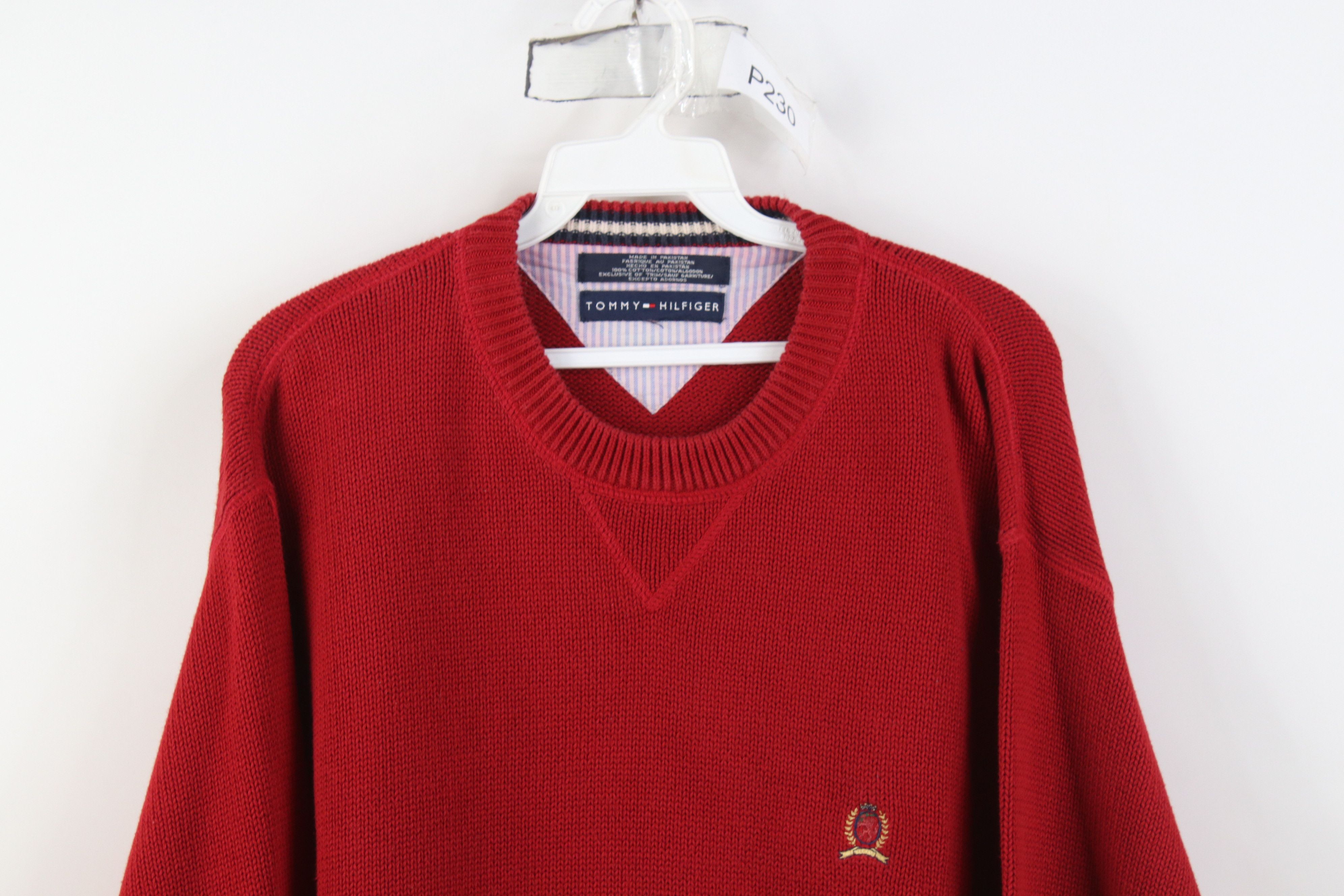 Tommy Hilfiger Vintage 90s Tommy Hilfiger Cotton Knit Crewneck Sweater Size US XL / EU 56 / 4 - 2 Thumbnail
