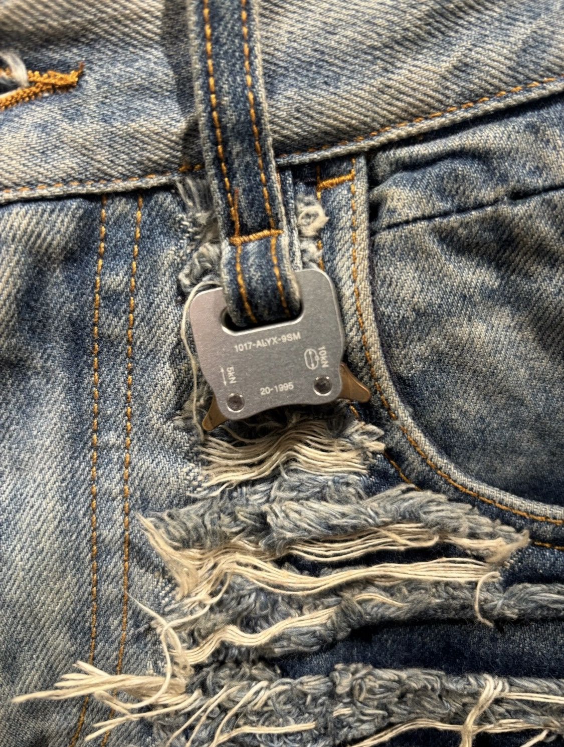 1017 ALYX 9SM 1017 ALYX 9SM x Blackmeans distressed denim Size US 31 - 11 Thumbnail
