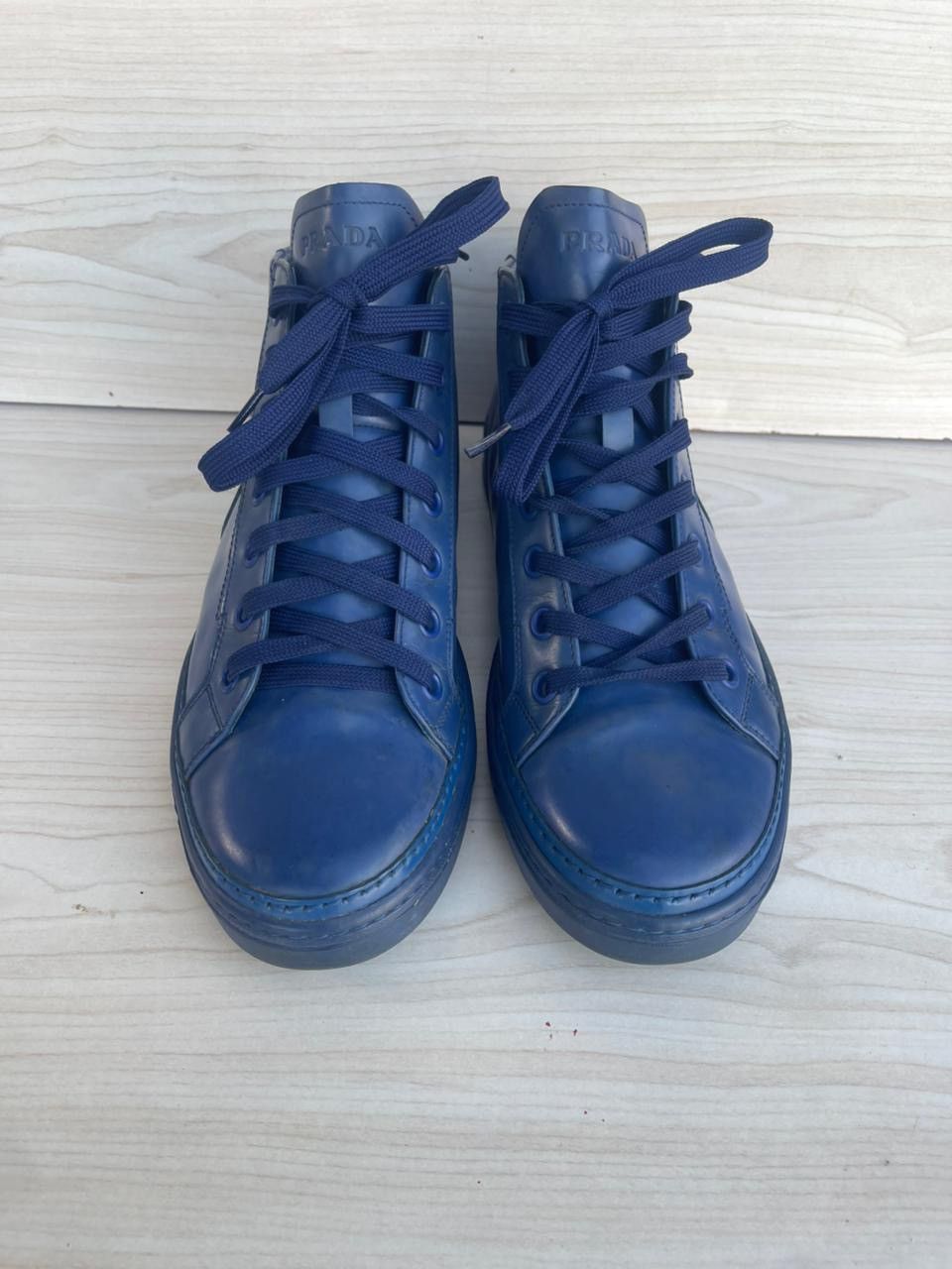 Prada Prada Midnight Blue Hi-Top Trainers Size US 9 / EU 42 - 7 Thumbnail
