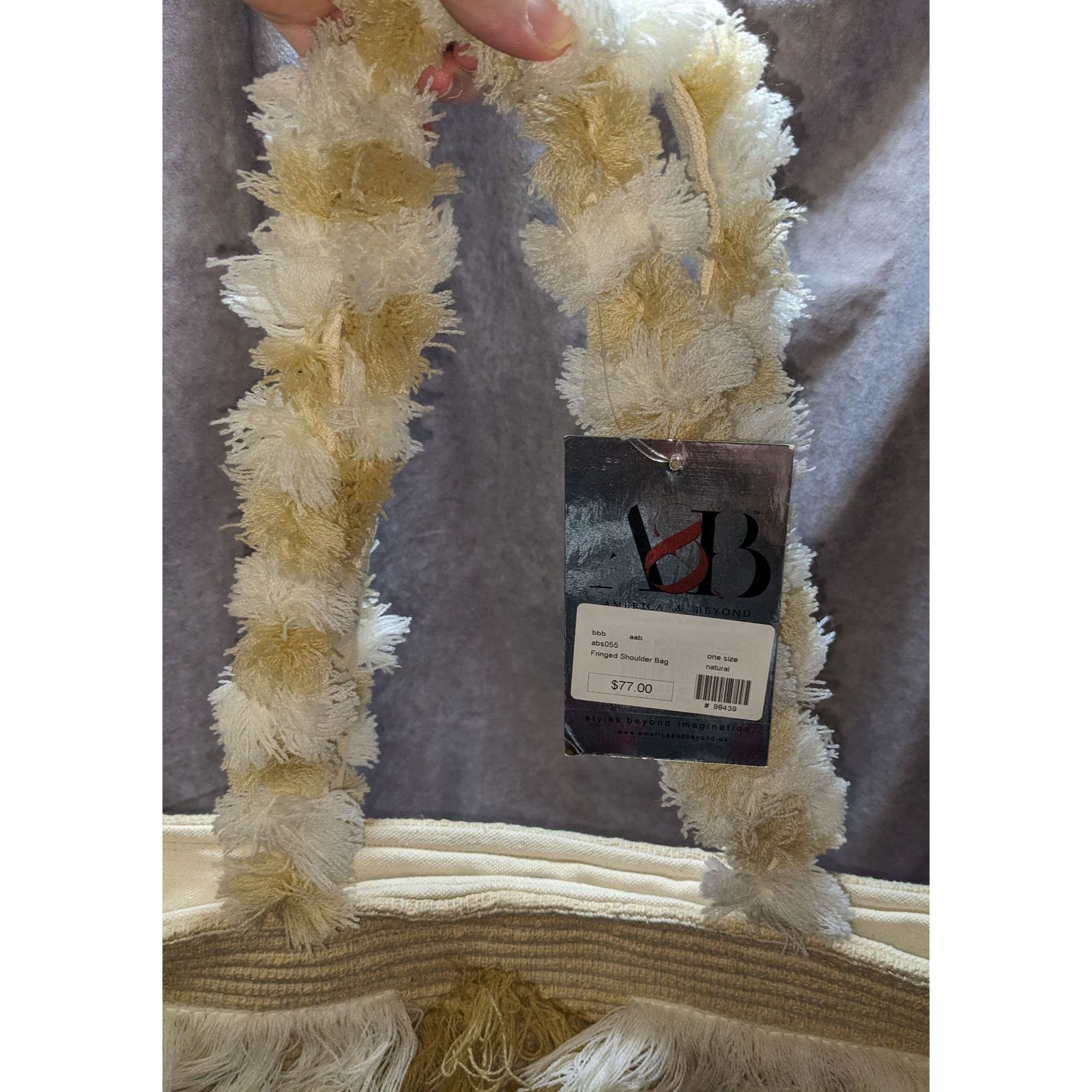Other America & Beyond Fringed Shoulder Bag With Cream & Tan Detai Size ONE SIZE - 3 Thumbnail
